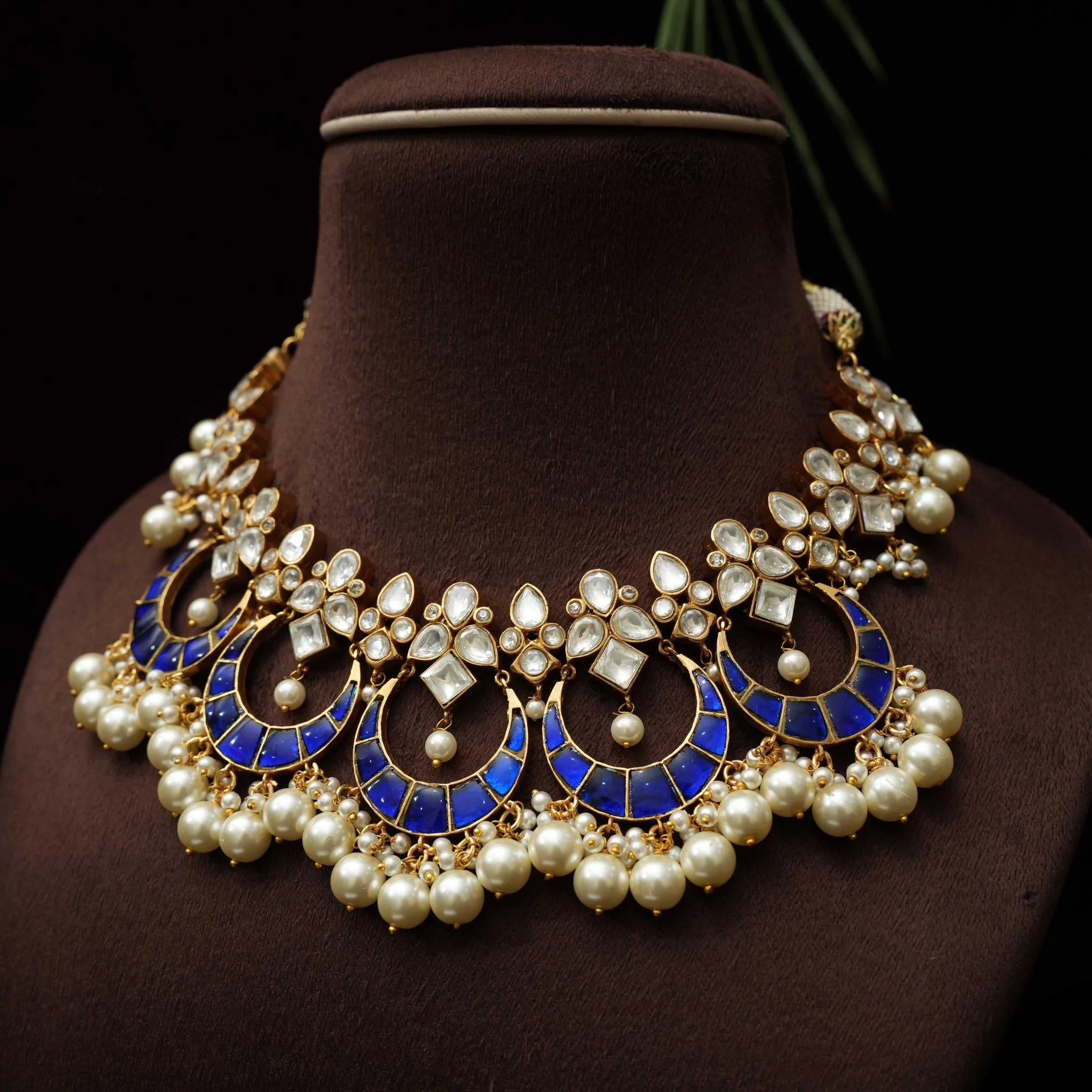 Parnika Chand Polki Necklace - Blue