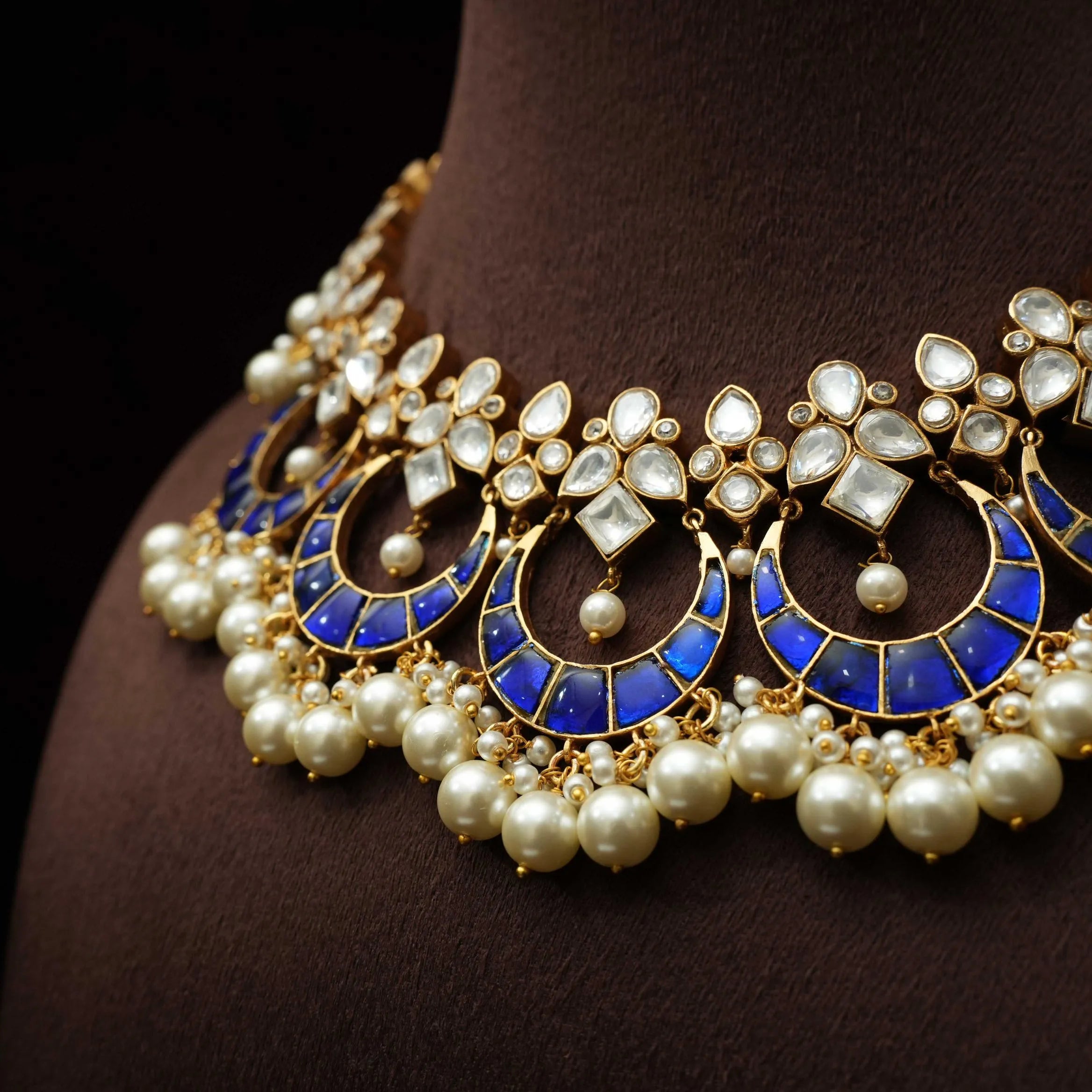 Parnika Chand Polki Necklace - Blue