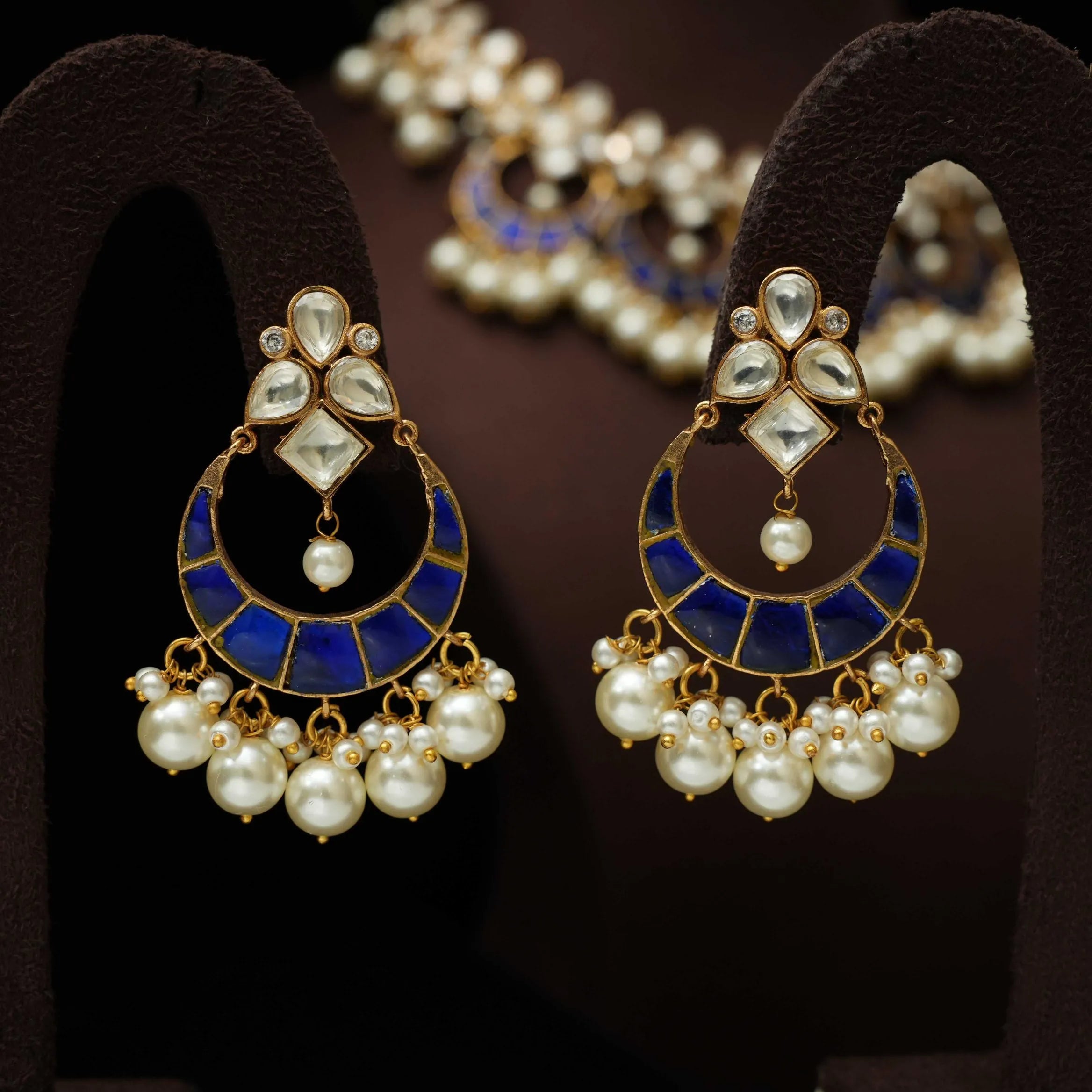 Parnika Chand Polki Necklace - Blue