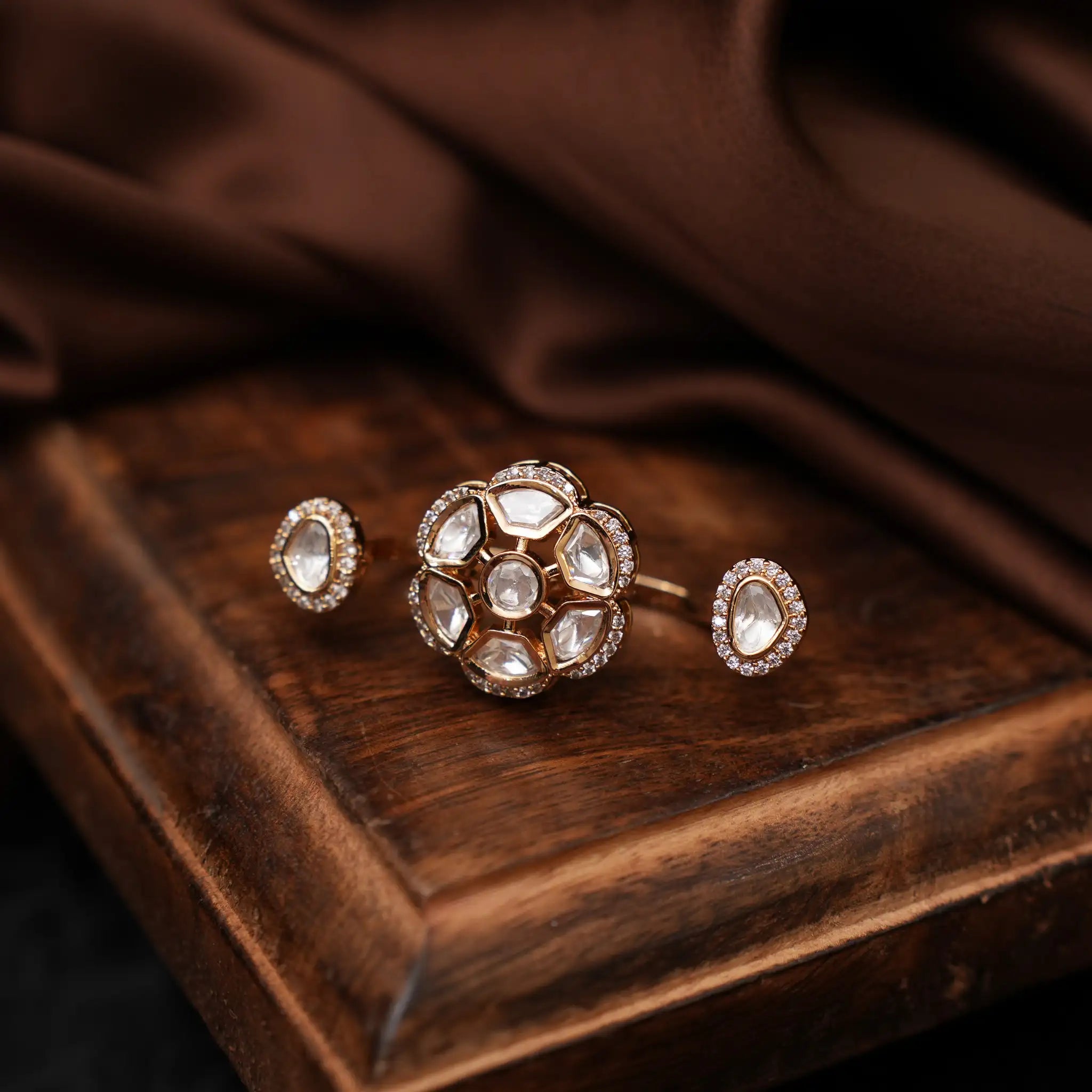 Parul Polki Ring - White