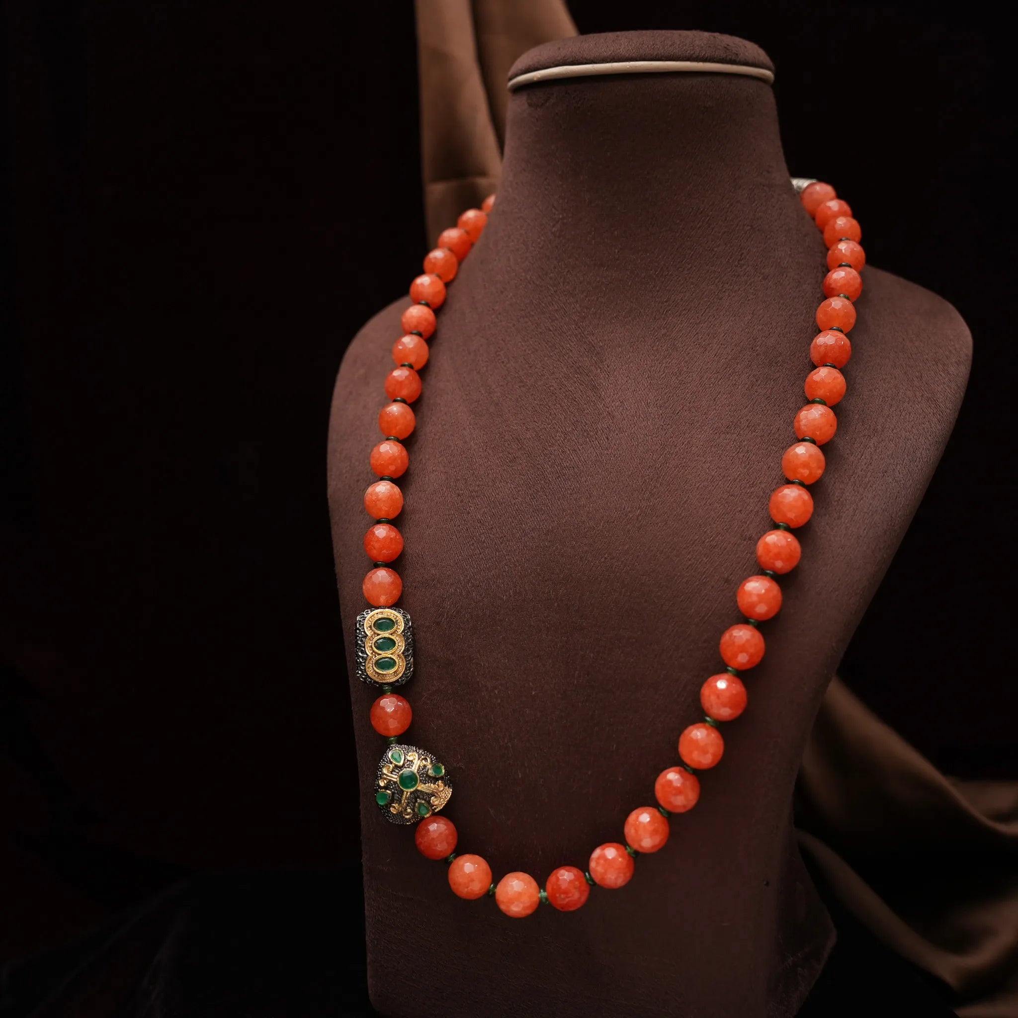 Patira Beaded Necklace - Coral