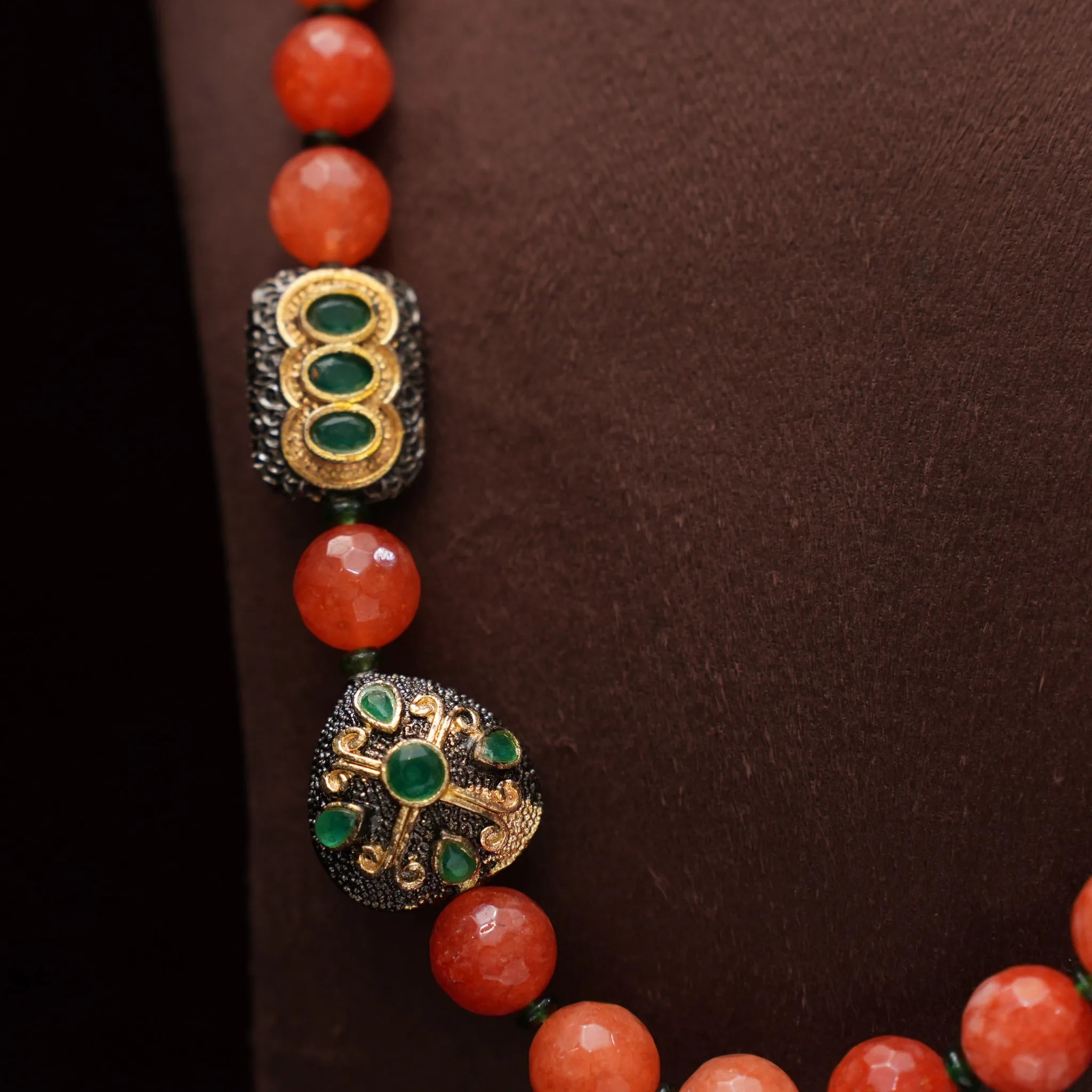 Patira Beaded Necklace - Coral