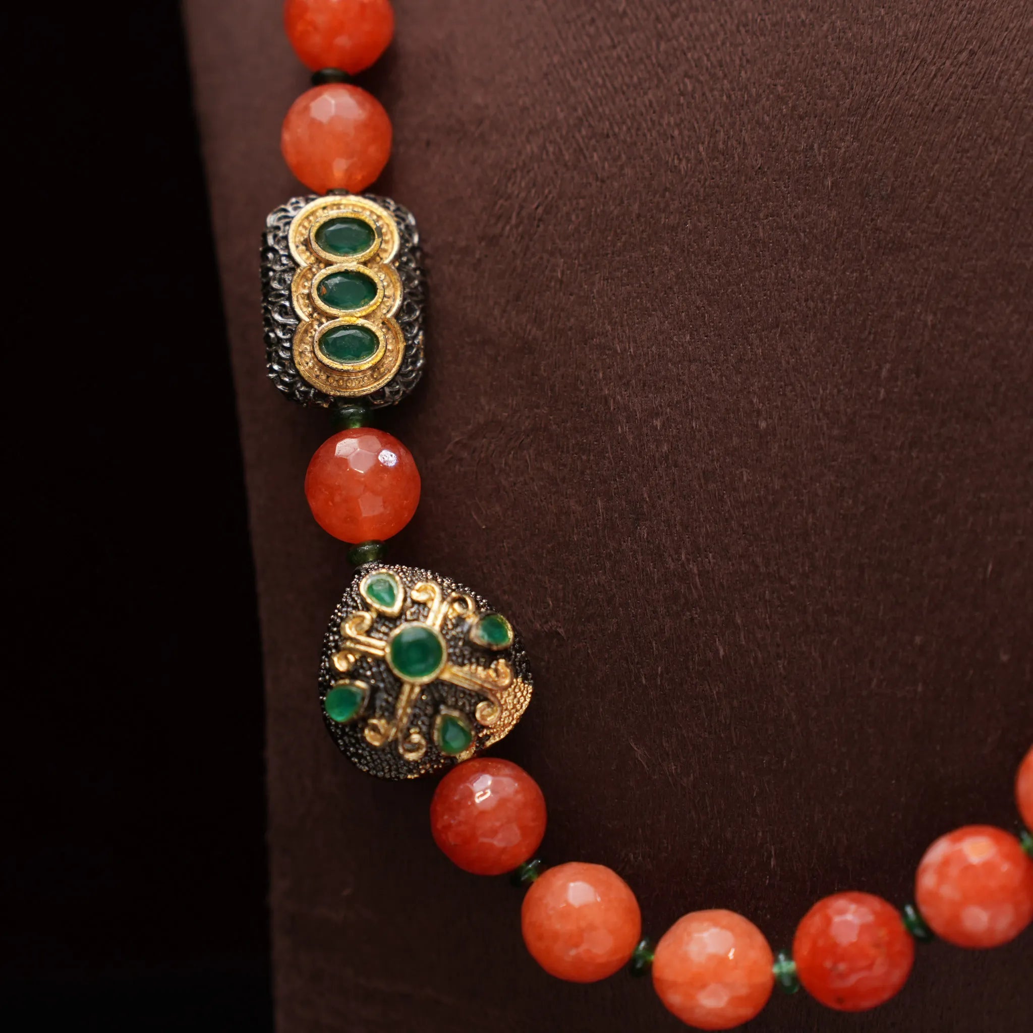 Patira Beaded Necklace - Coral