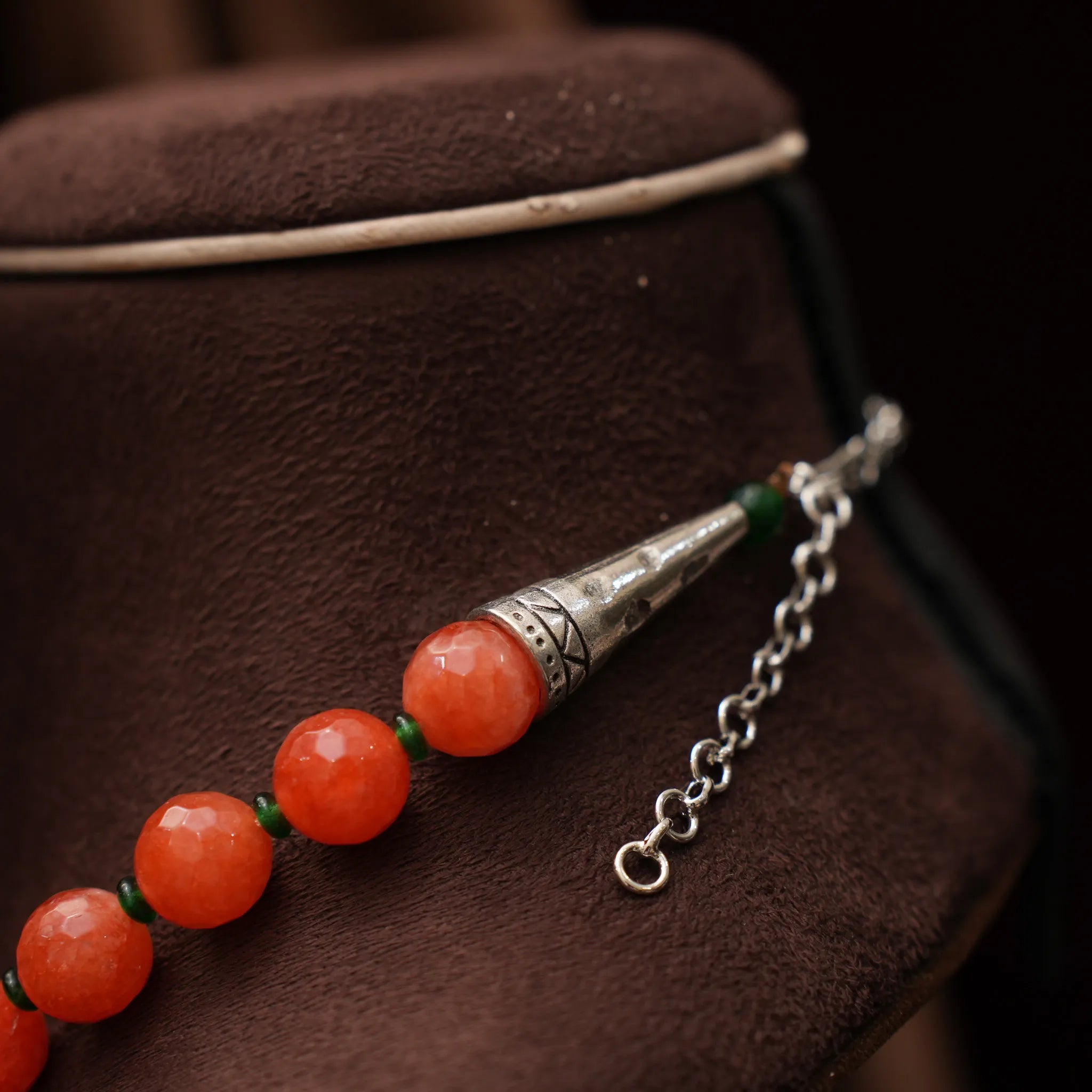 Patira Beaded Necklace - Coral