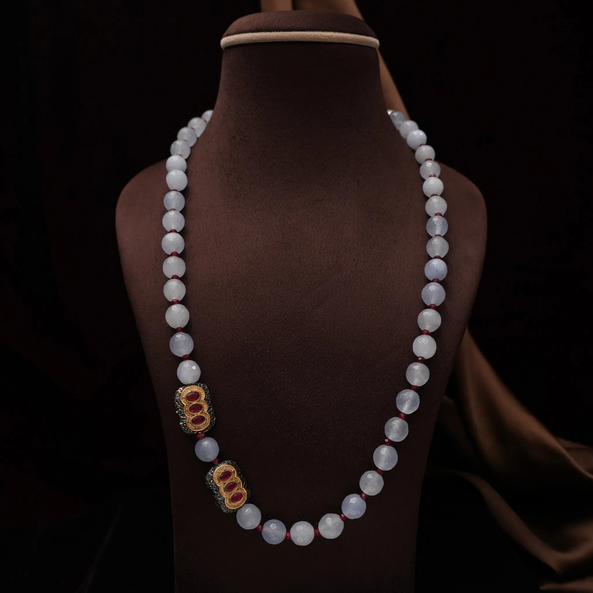 Patira Beaded Necklace - Ice Blue