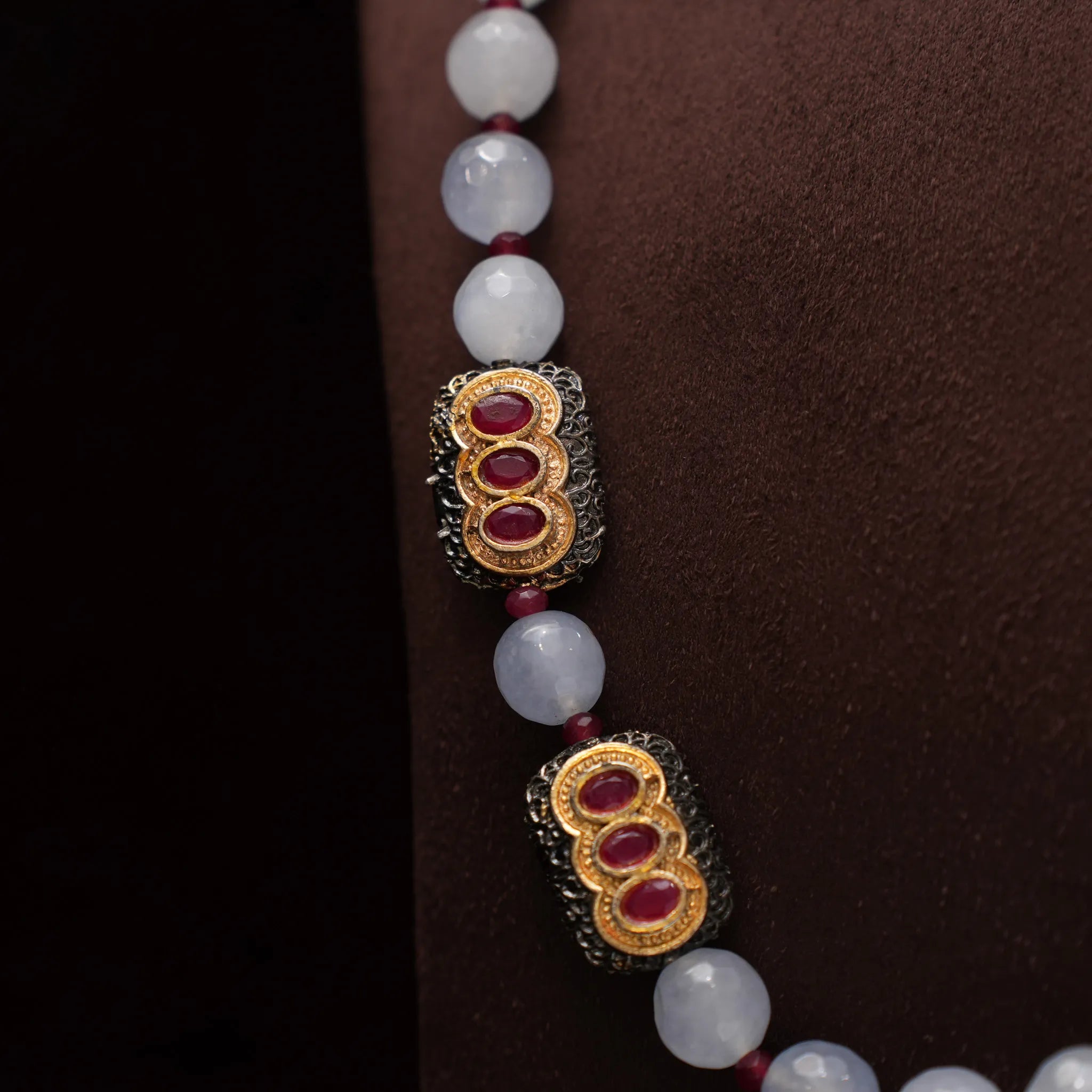 Patira Beaded Necklace - Ice Blue