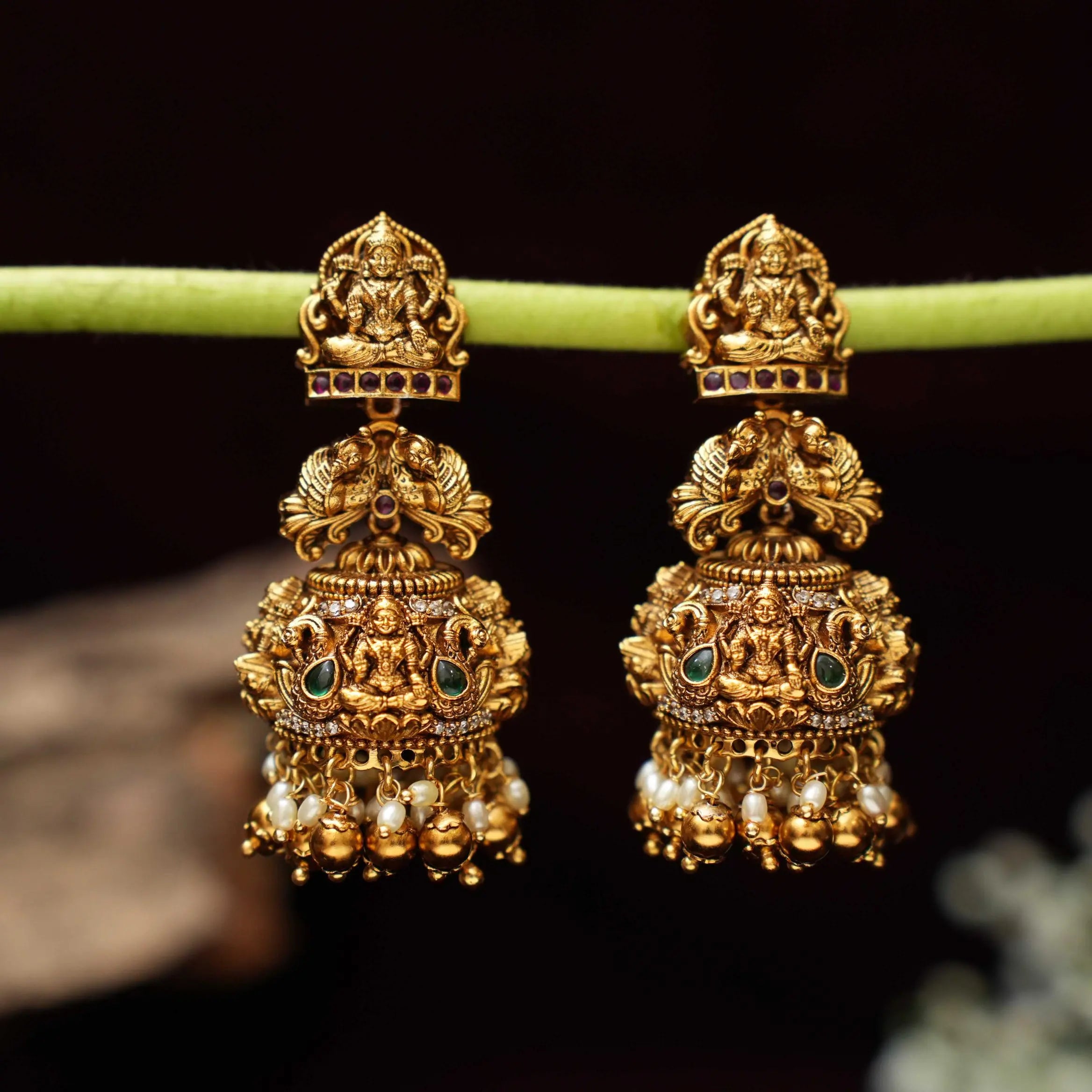 Pavi Antique Jhumka Earrings