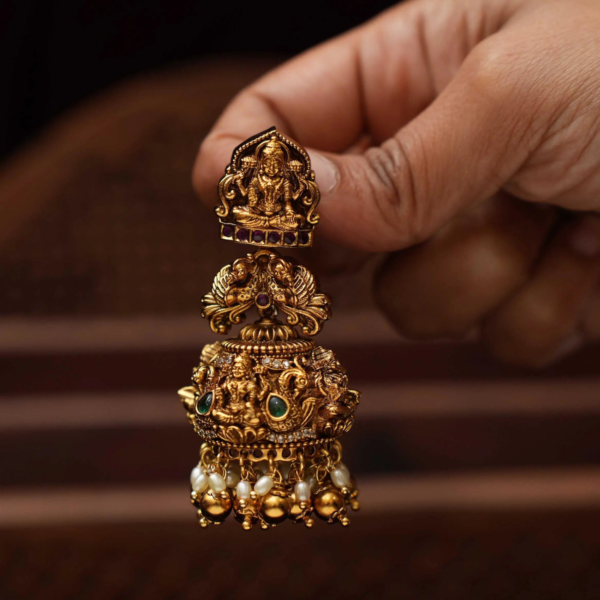 Pavi Antique Jhumka Earrings