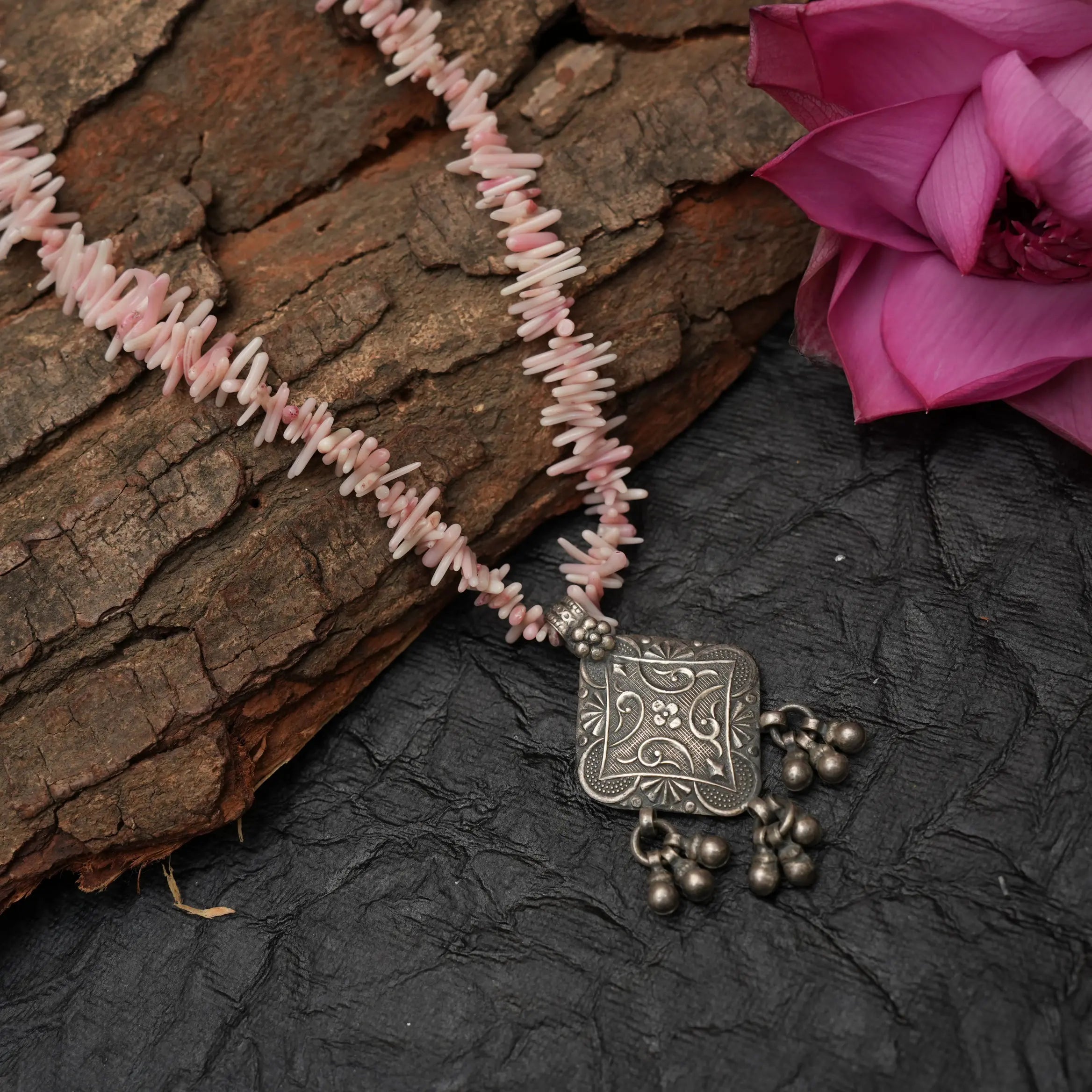 Pink Silver Necklace