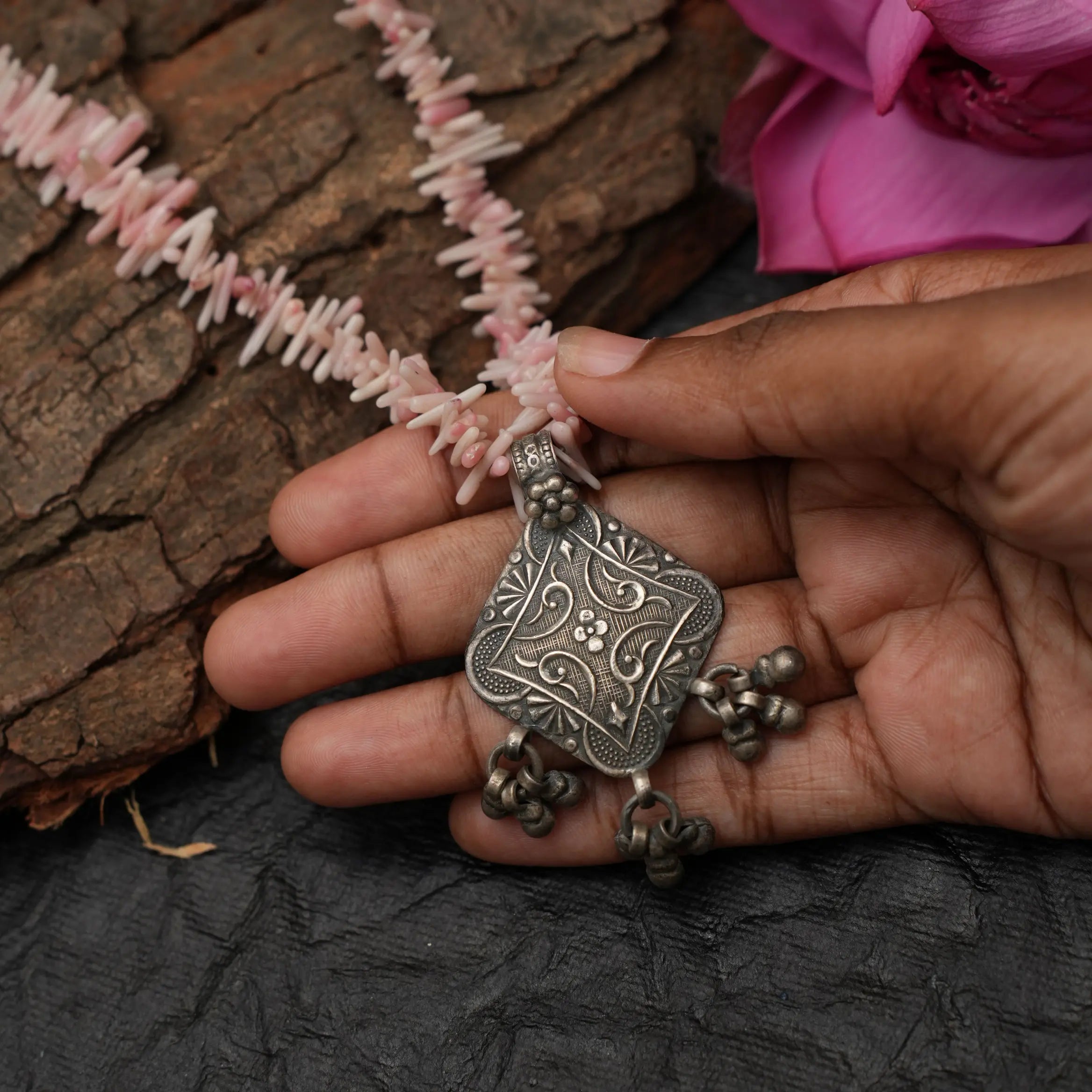 Pink Silver Necklace