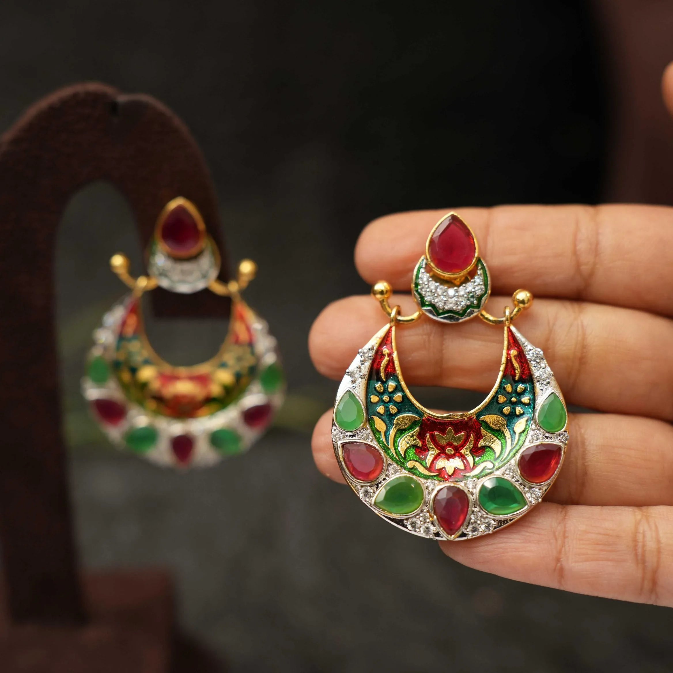 Pooja Enamel Earrings