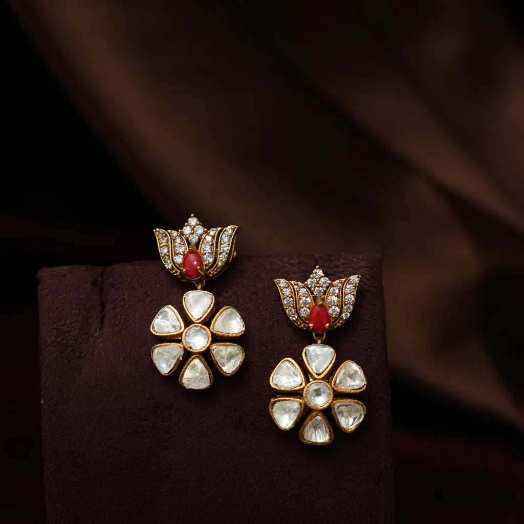 Prajna Victorian Kundan Necklace - Red