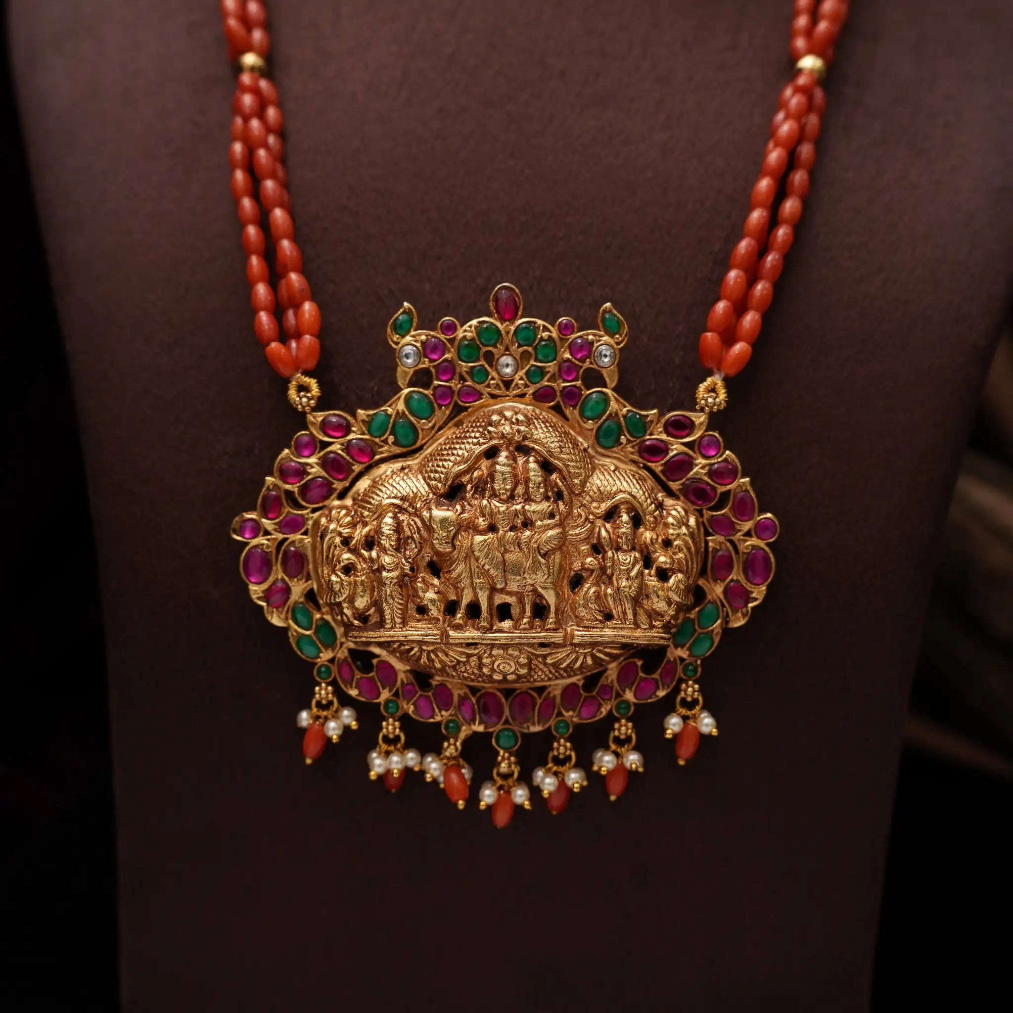 Pranati Beaded Coral Necklace
