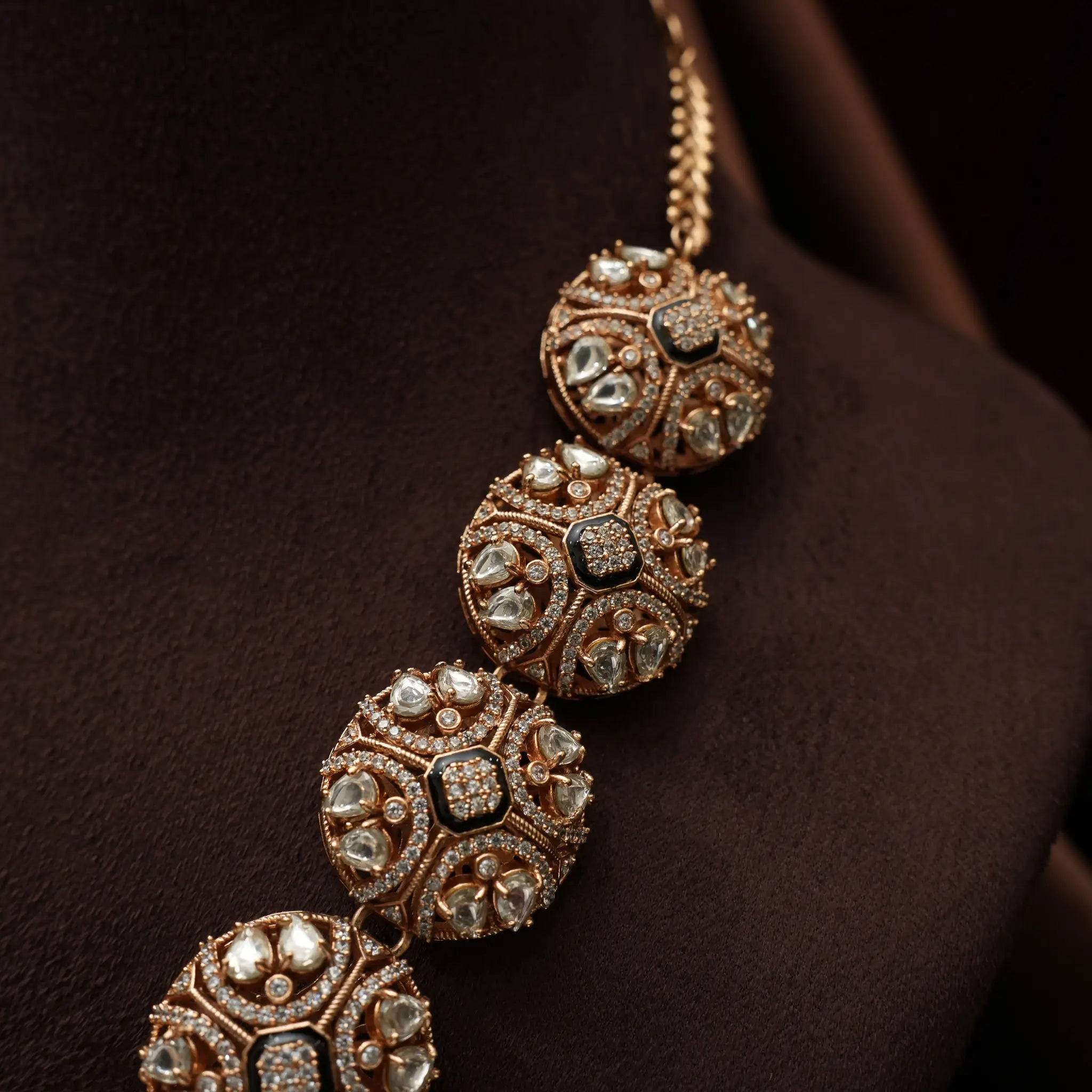 Pranjali Victorian Polki Necklace - Pastel Green