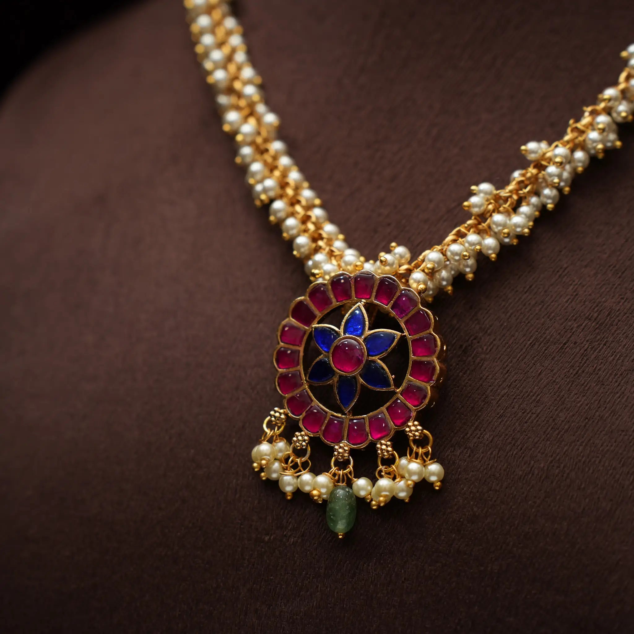 Priska Pearl Polki Choker