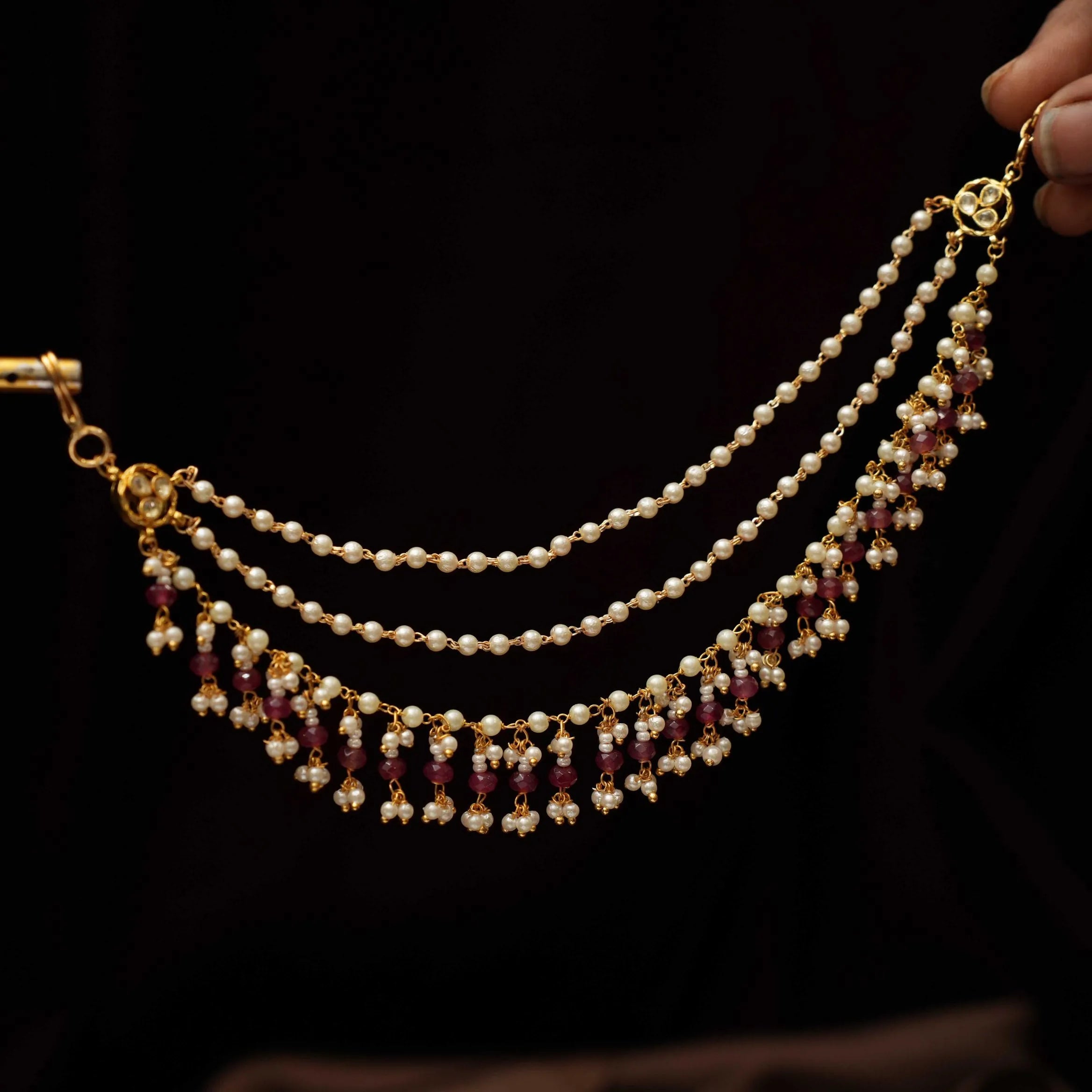Purna Polki Ear Chain