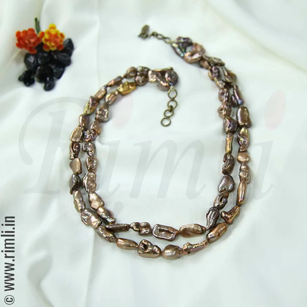 Bronze Blister Pearl Necklace
