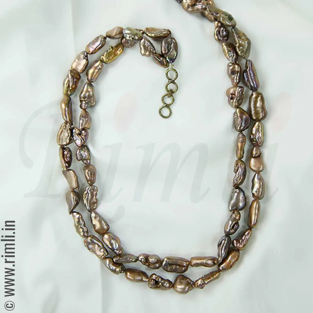 Bronze Blister Pearl Necklace - Rimli Boutique