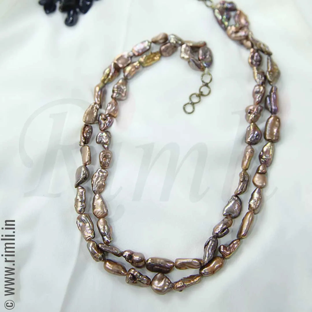 Bronze Blister Pearl Necklace - Rimli Boutique