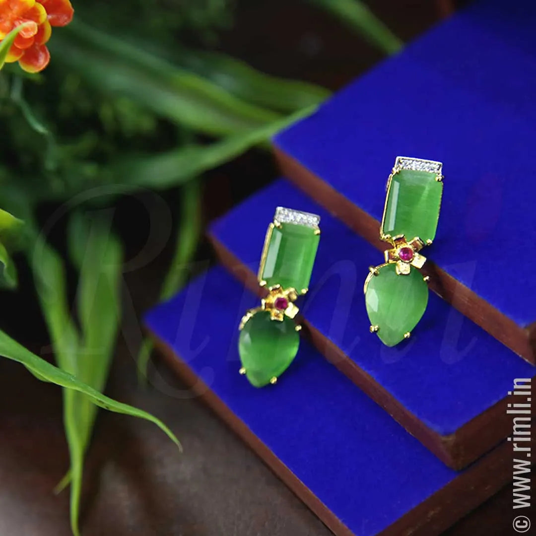 Aarti Earrings - Green