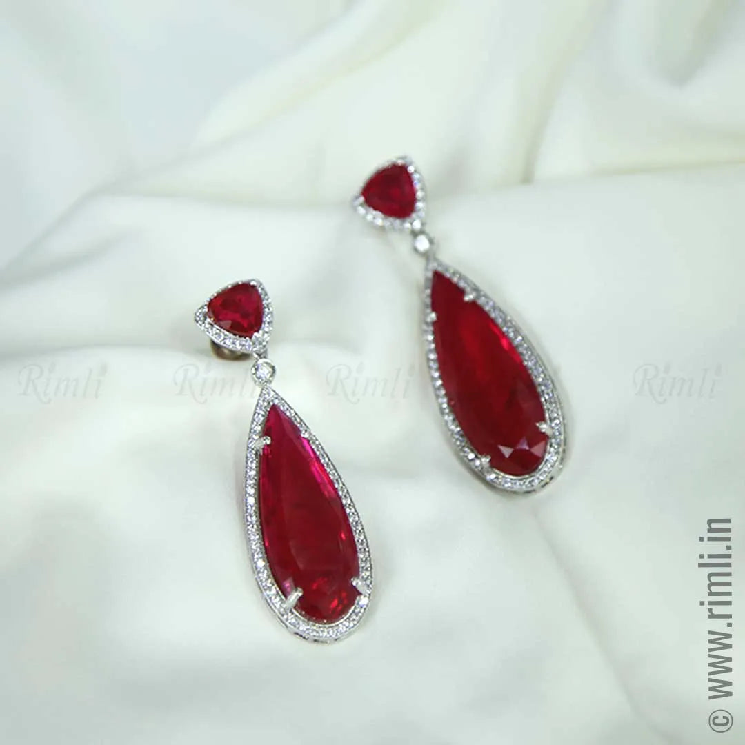 Anuja Dangler Earrings - Red