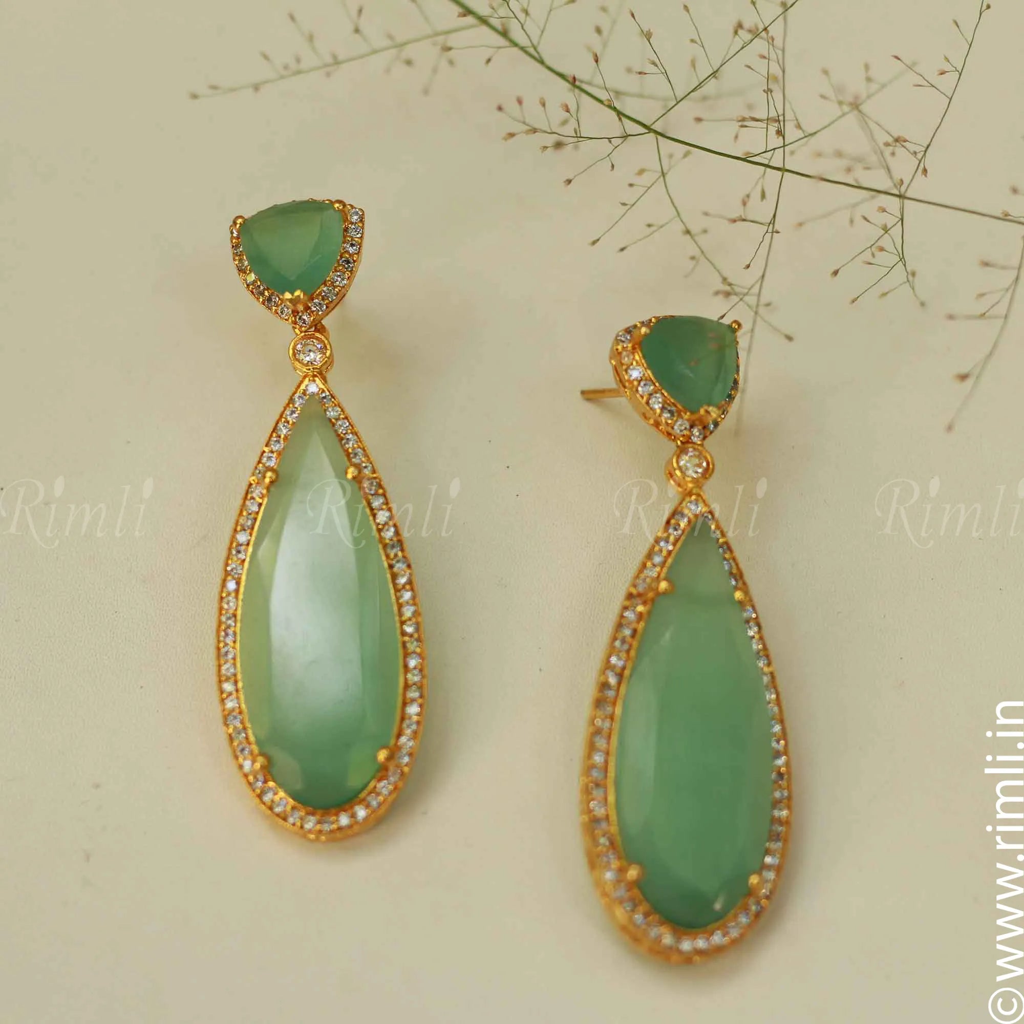 Anuja Dangler Earrings - Green