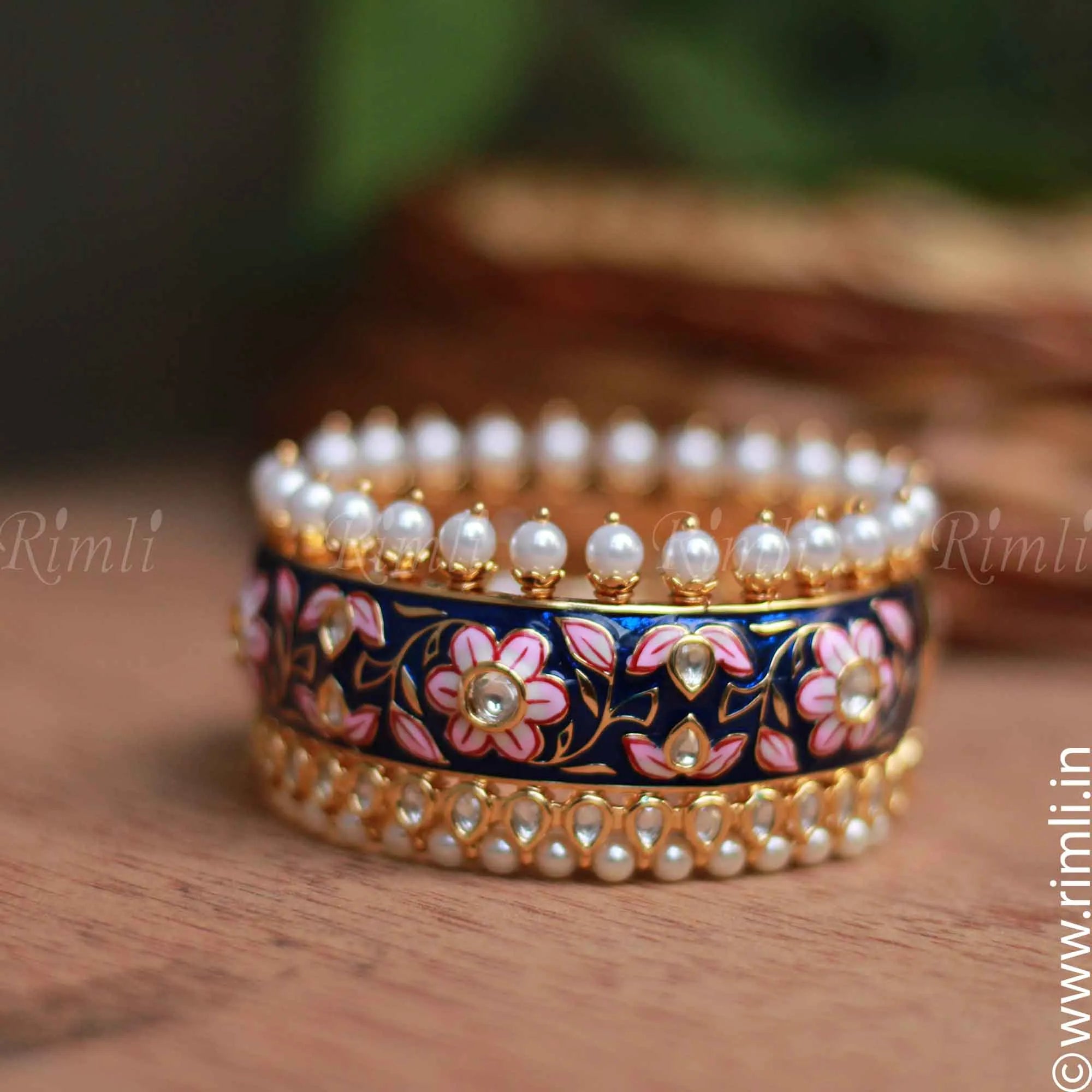 Meenakari Bangles in Blue color and Gold finish - CNB30292 at Wholesale  Prices | CheapNbest