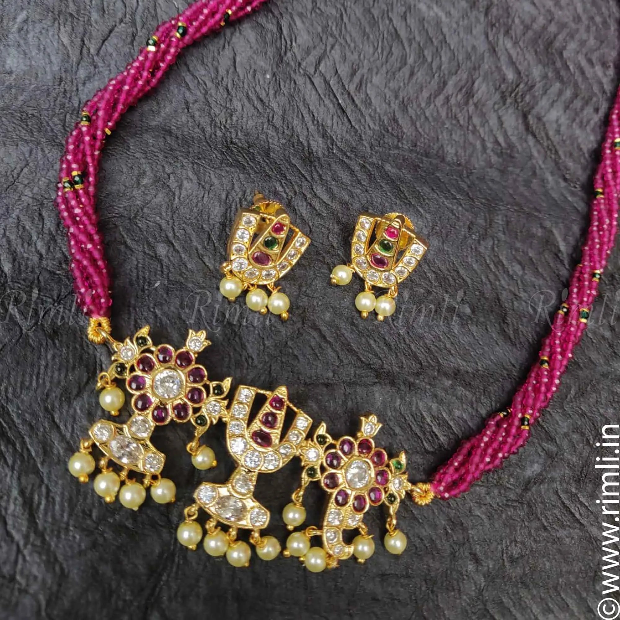Hetal Traditional Necklace - Pink