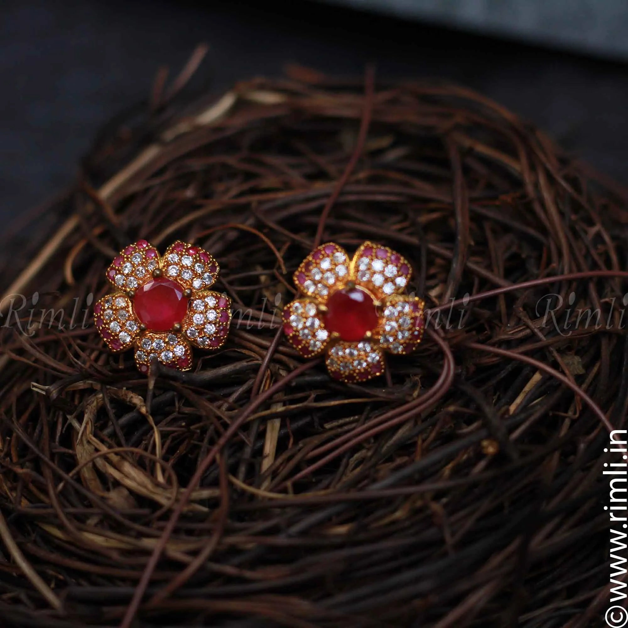 Red Zircon Earrings
