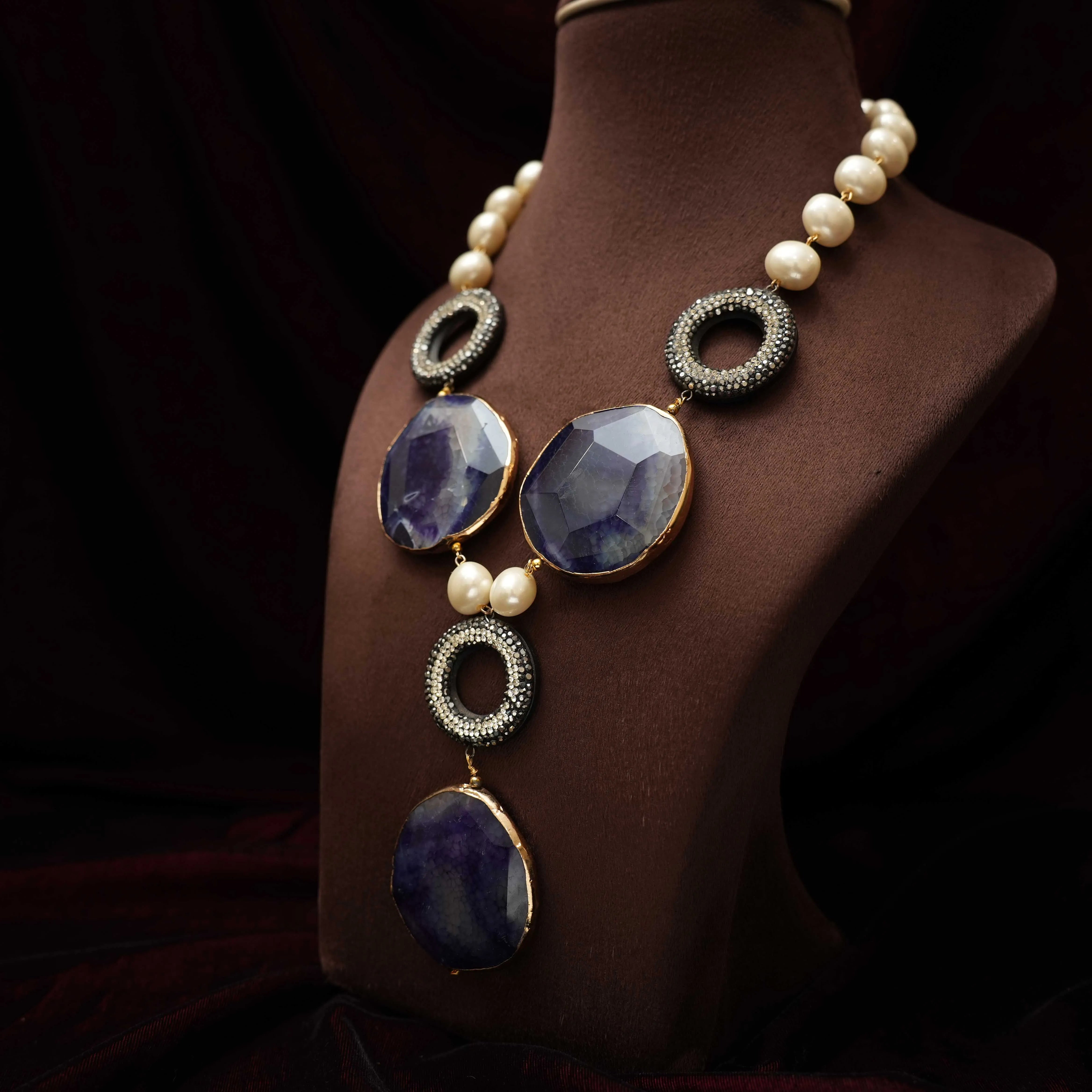 Pearl & Purple Stones