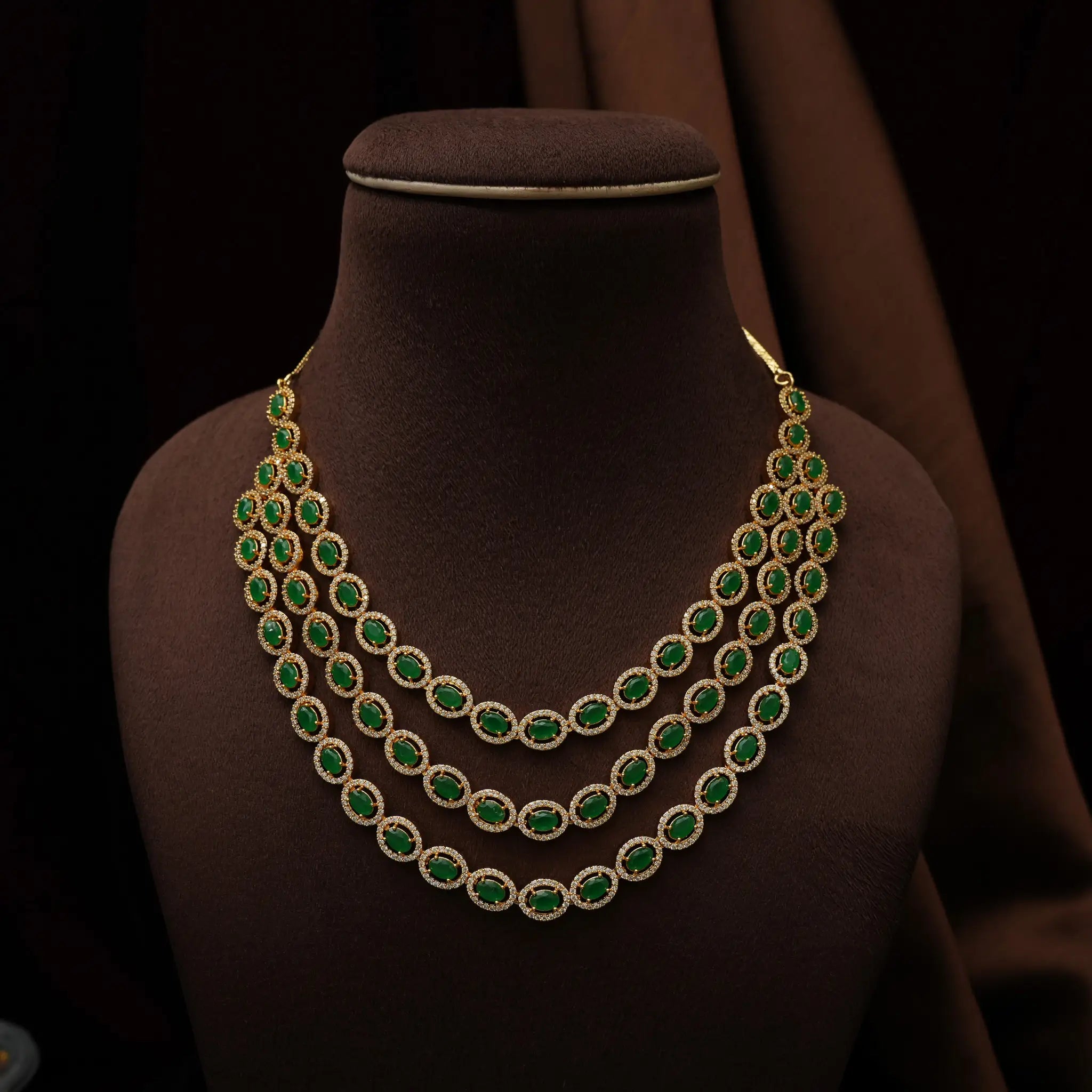 Radha Zircon Necklace - Green