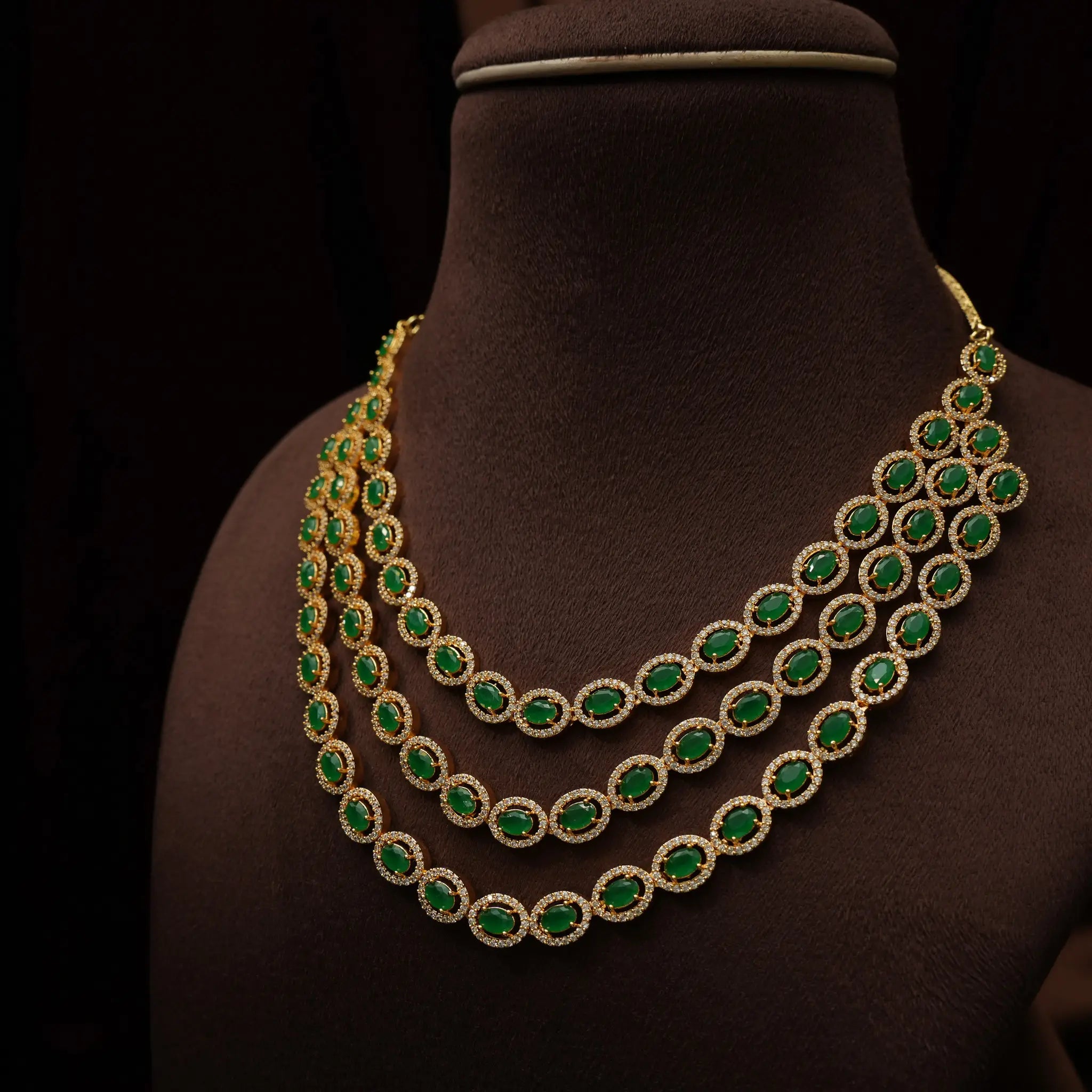 Radha Zircon Necklace - Green