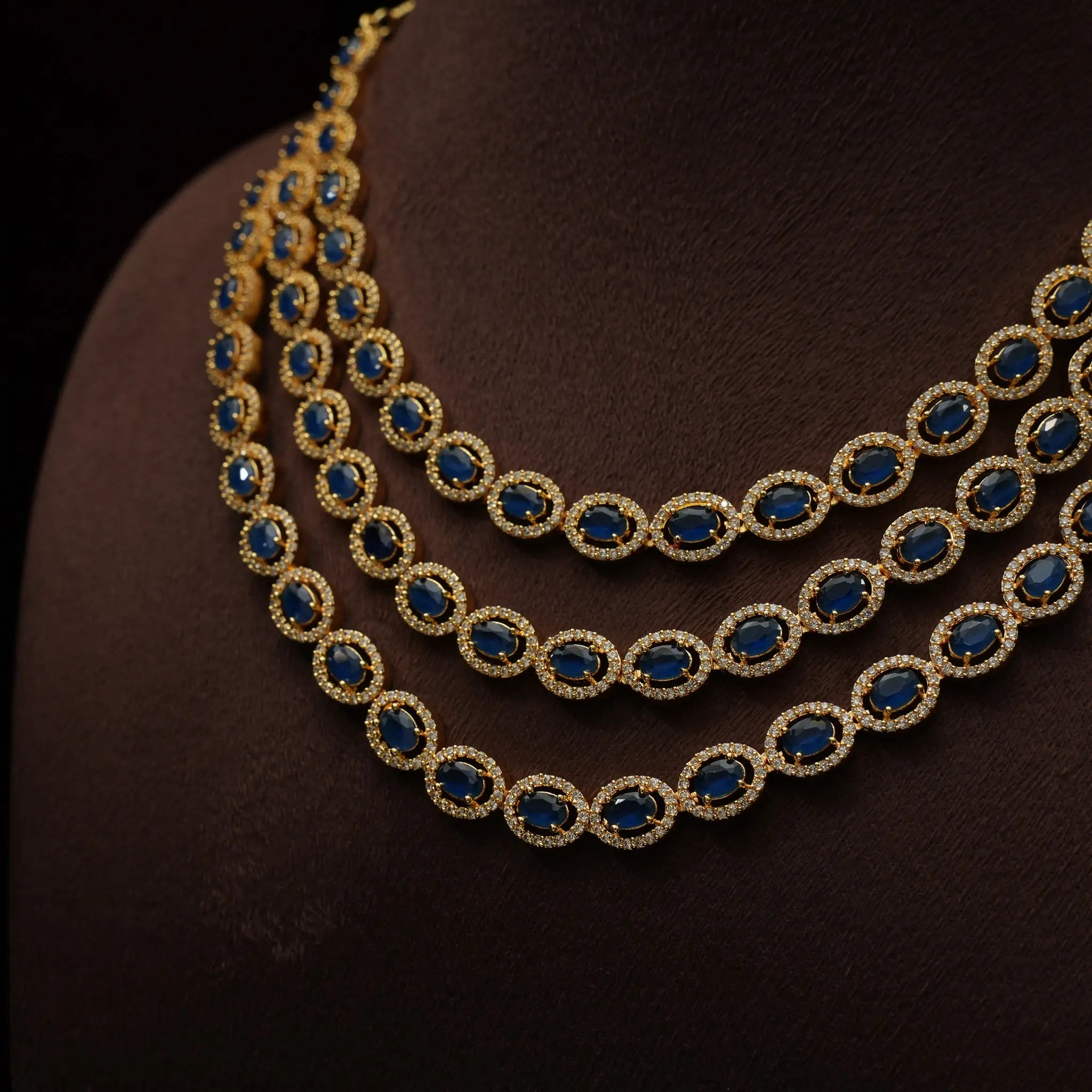 Radha Zircon Necklace - Blue