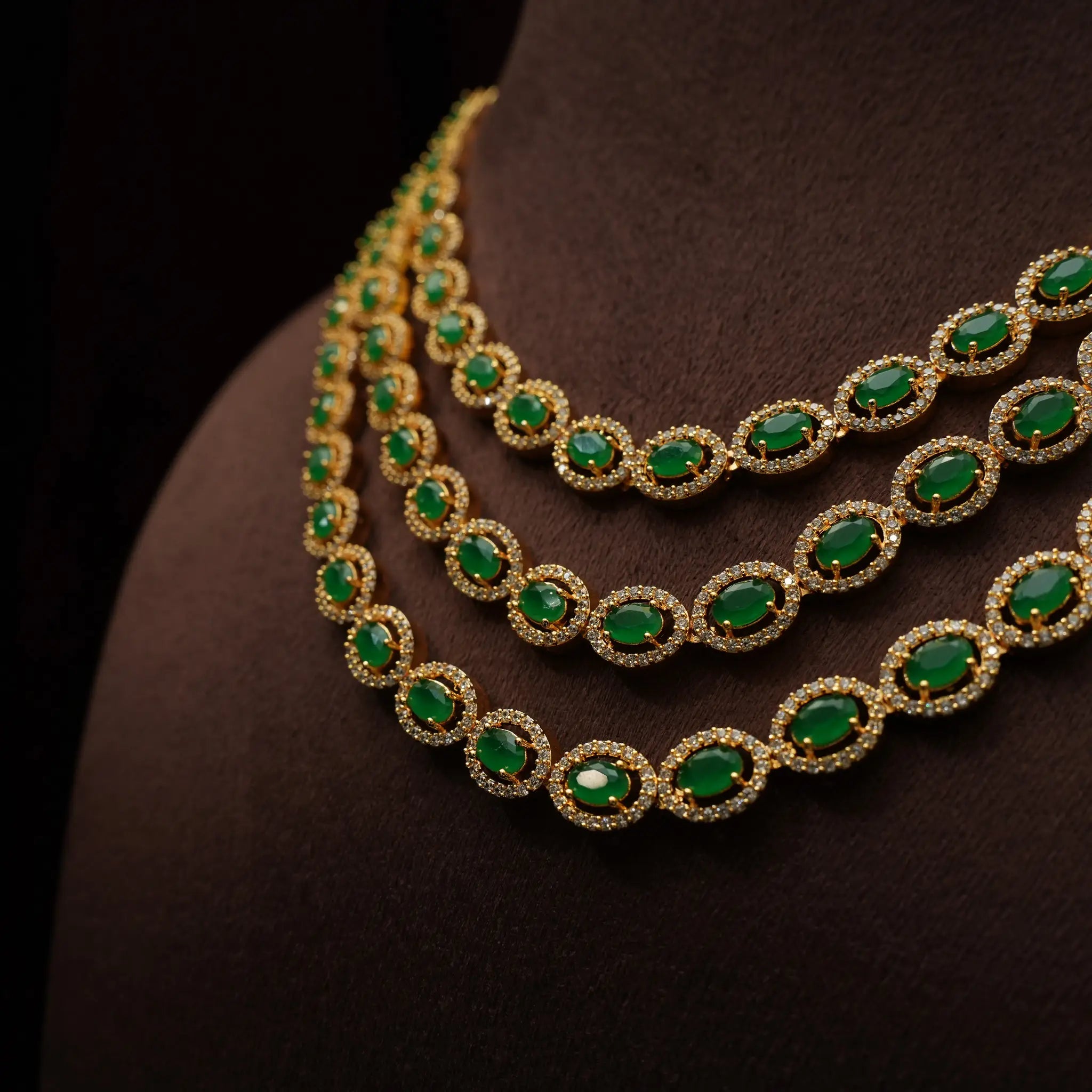 Radha Zircon Necklace - Green