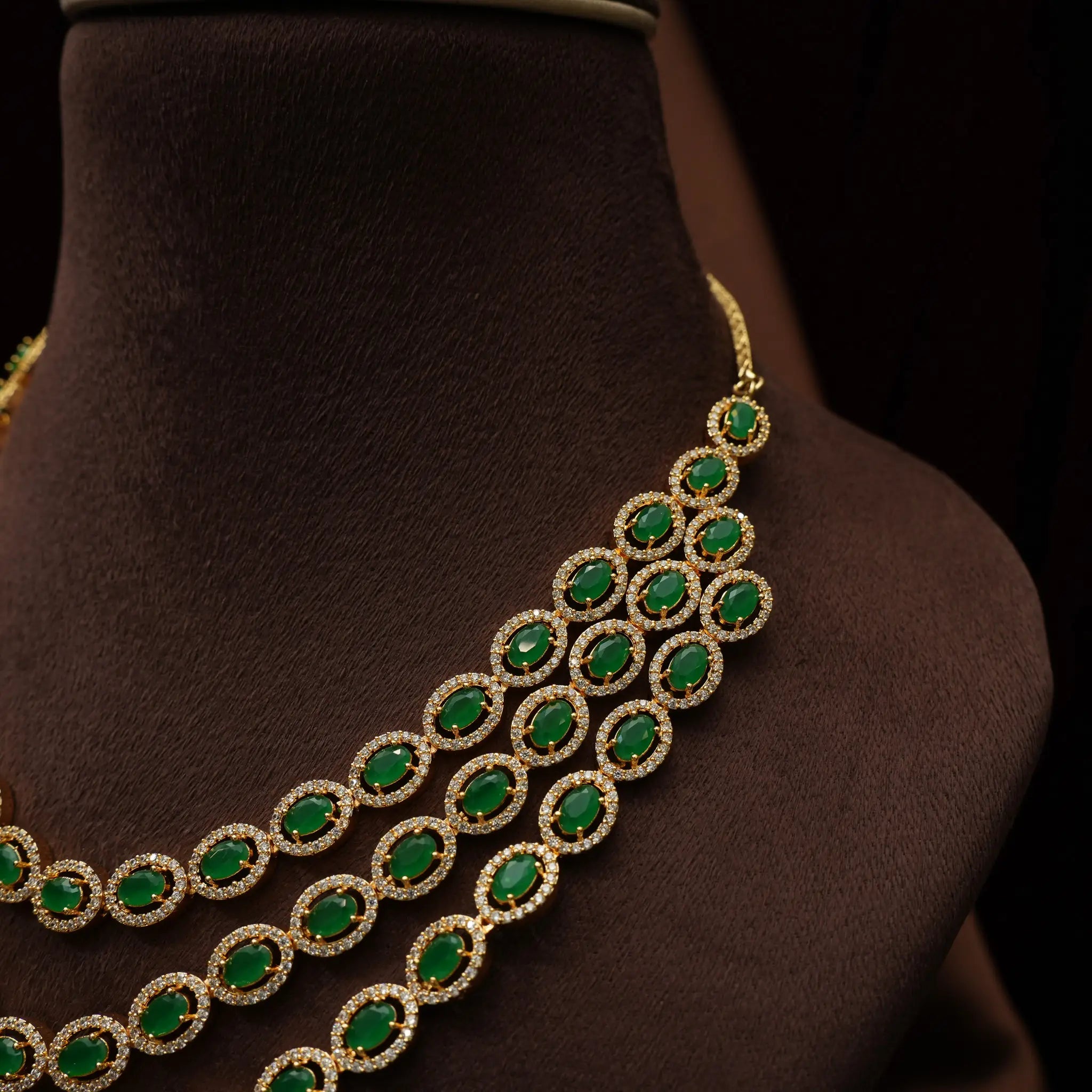 Radha Zircon Necklace - Green