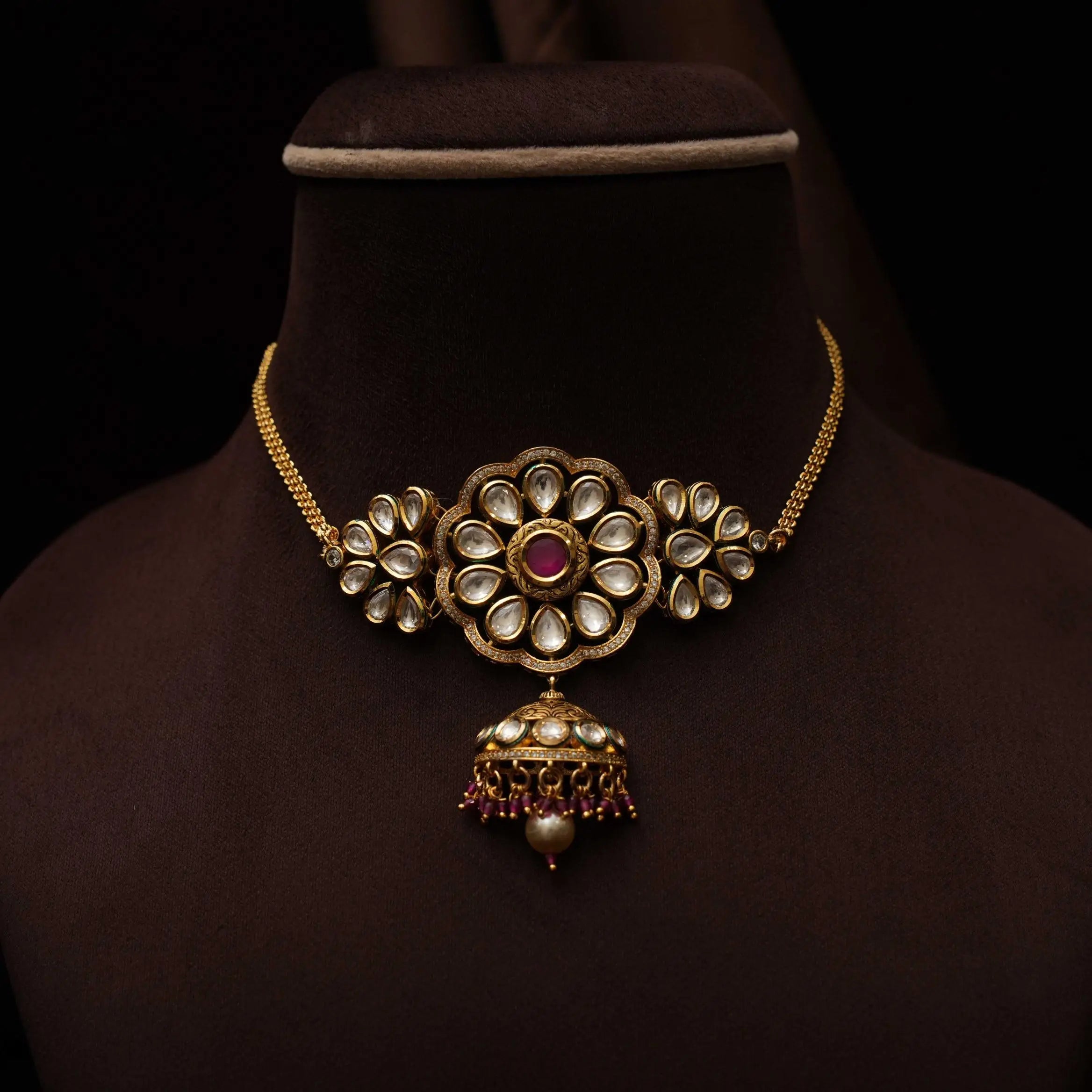 Ragaa Kundan Choker - Red