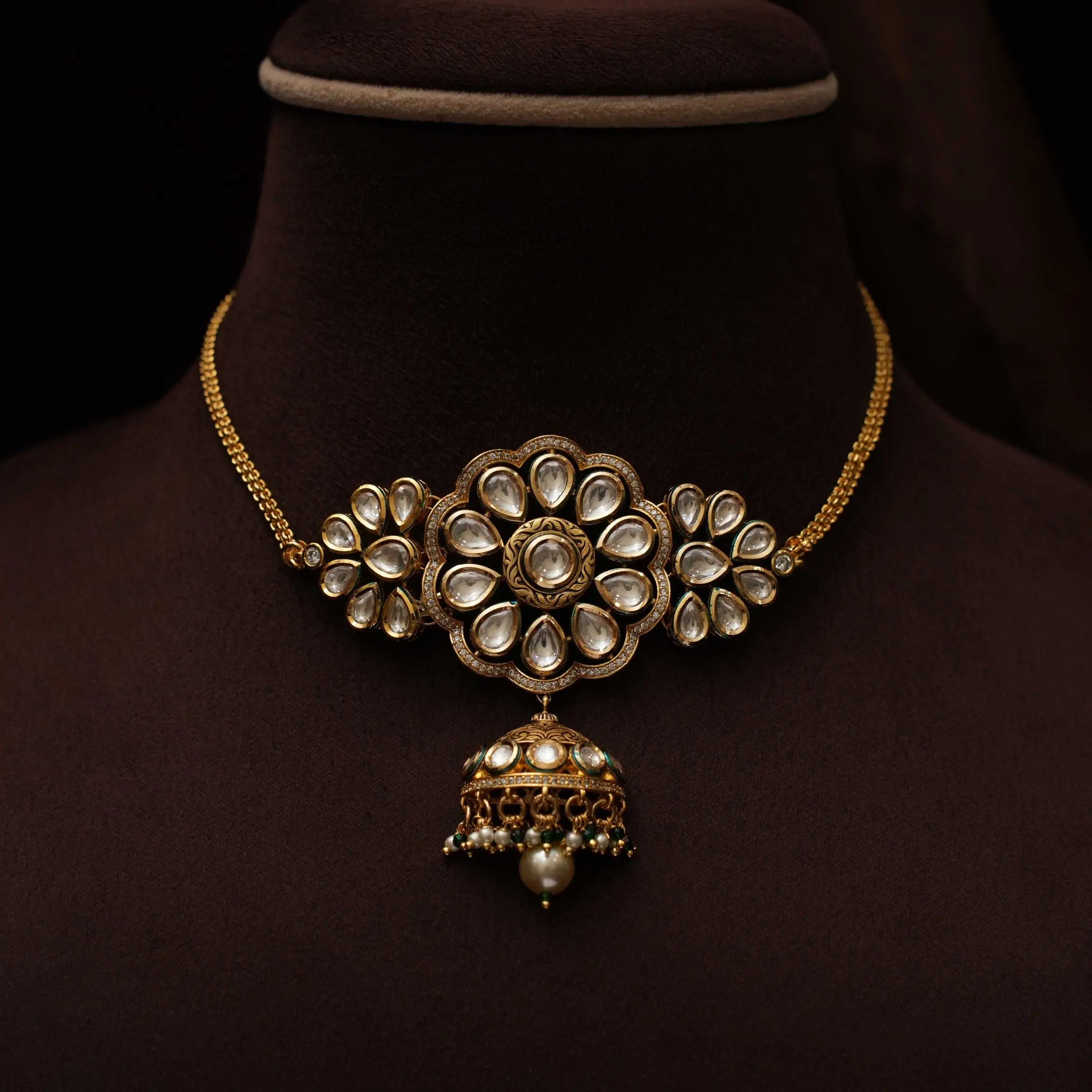 Ragaa Kundan Choker - White