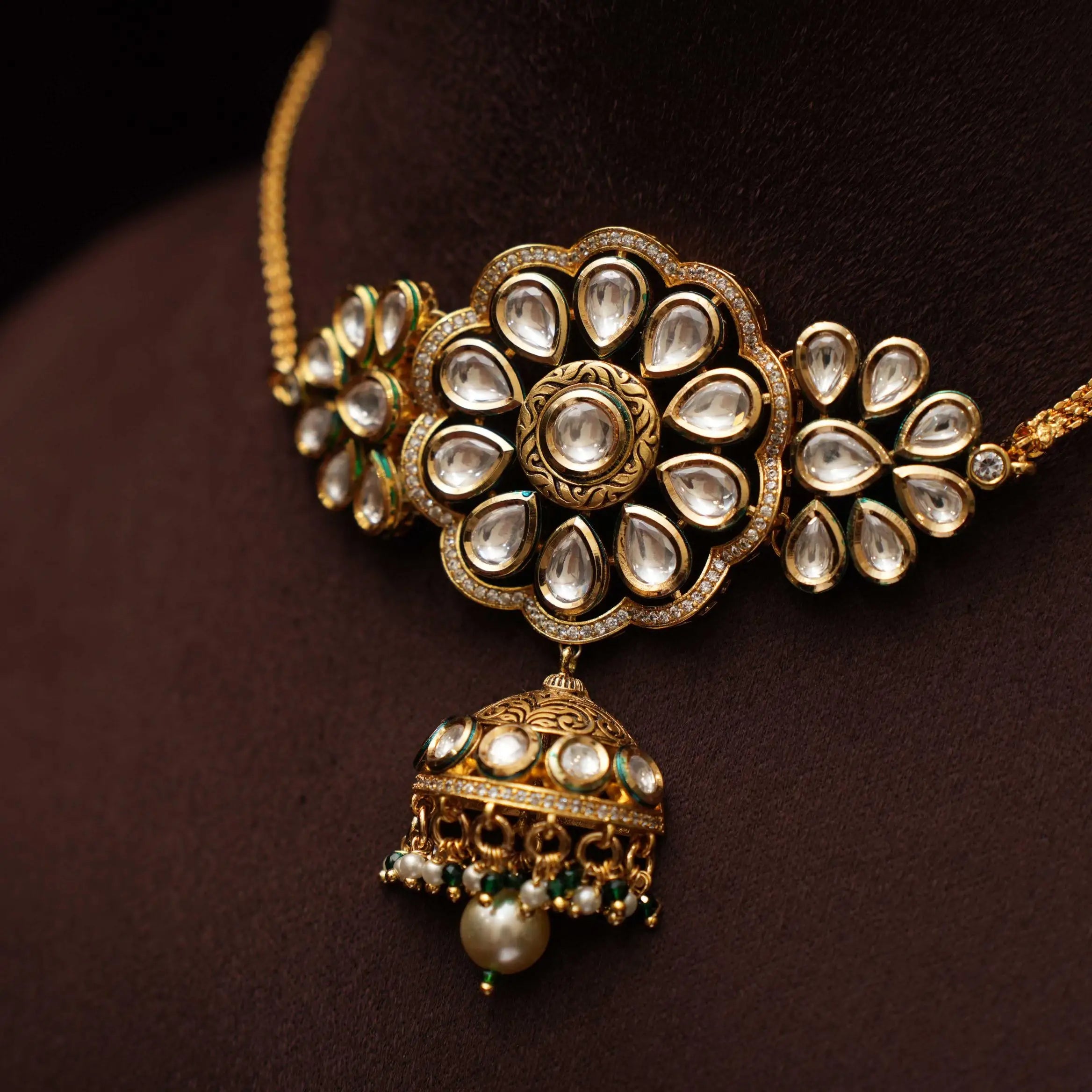 Ragaa Kundan Choker - White