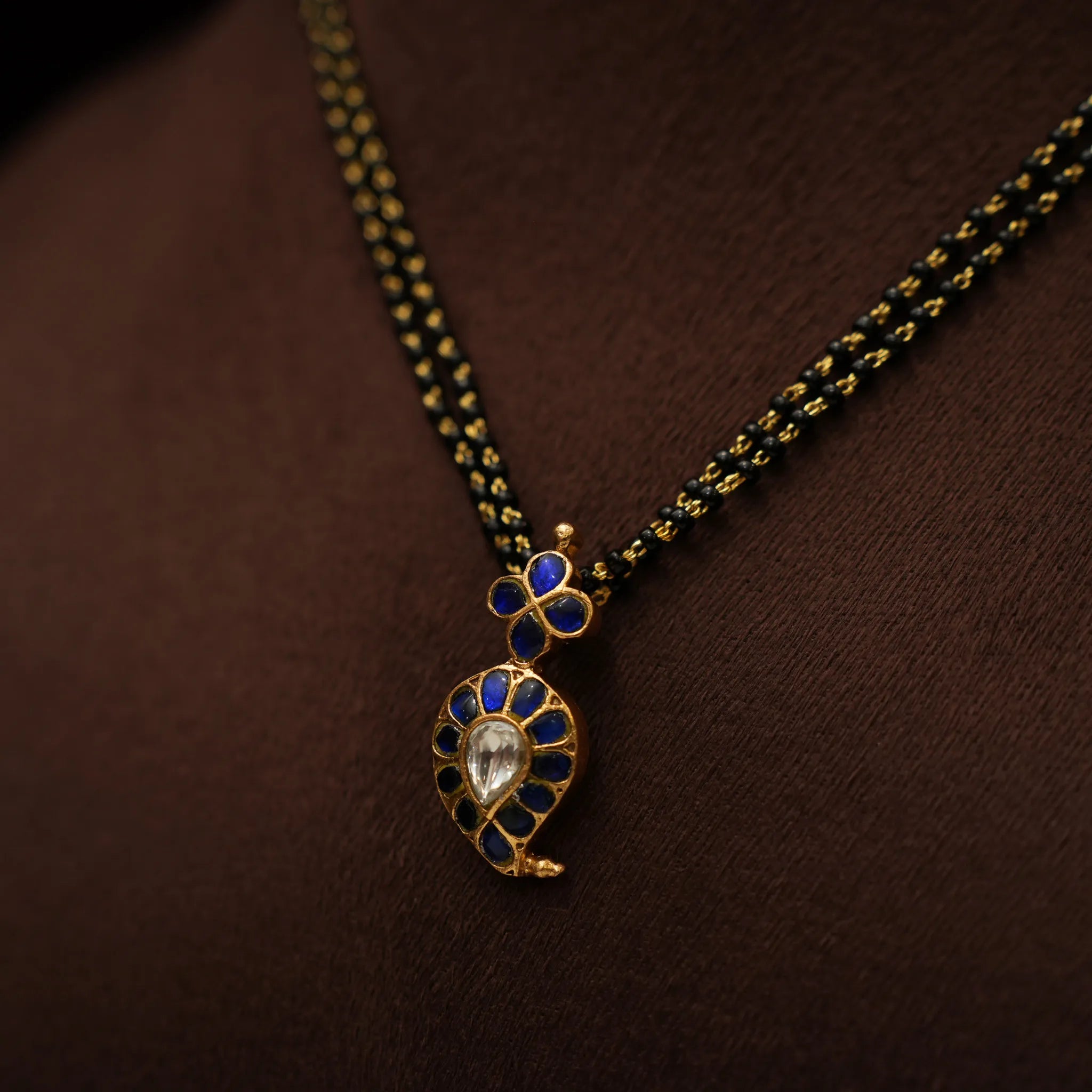 Rajani Antique Mangalsutra Necklace - Blue