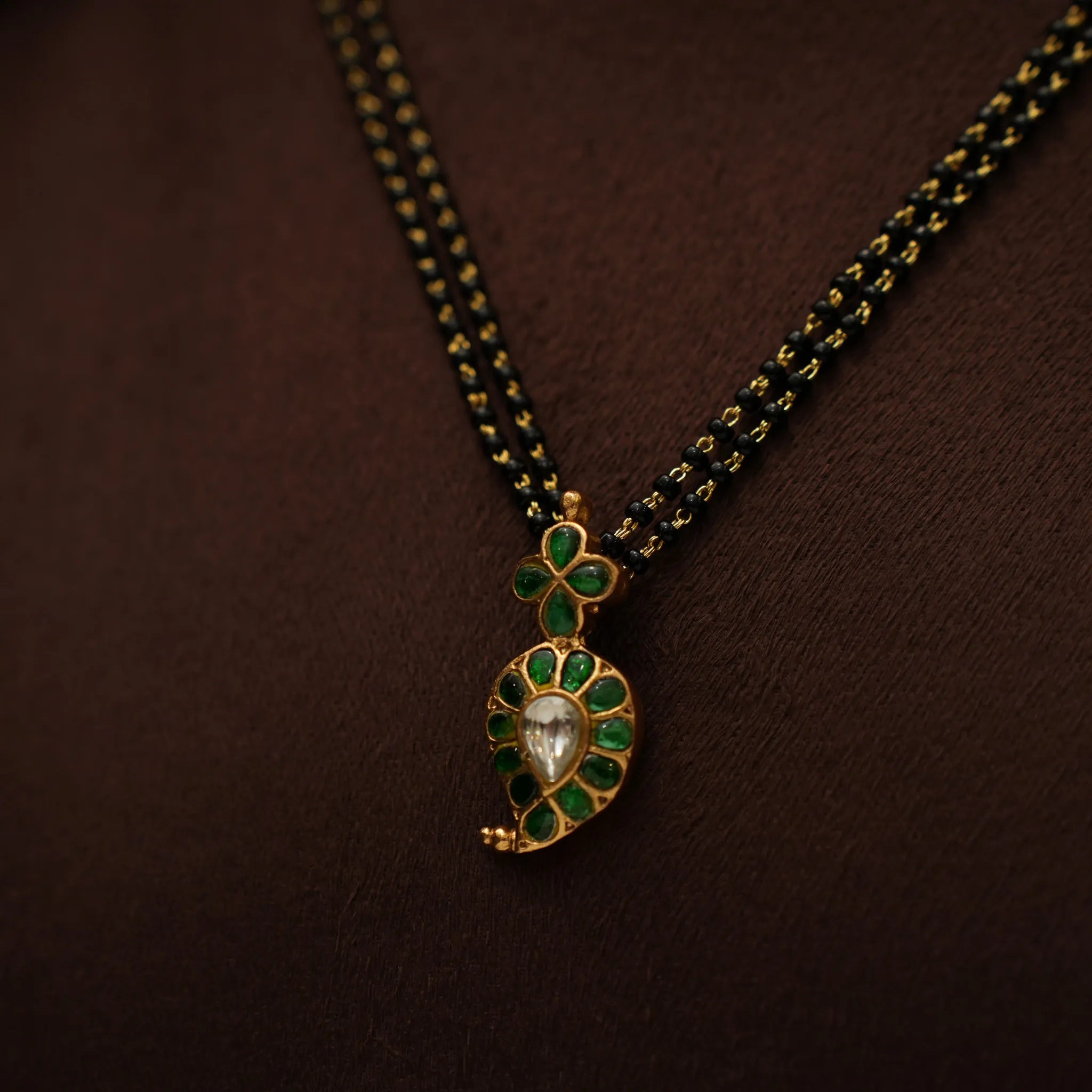 Rajani Antique Mangalsutra Necklace -Green