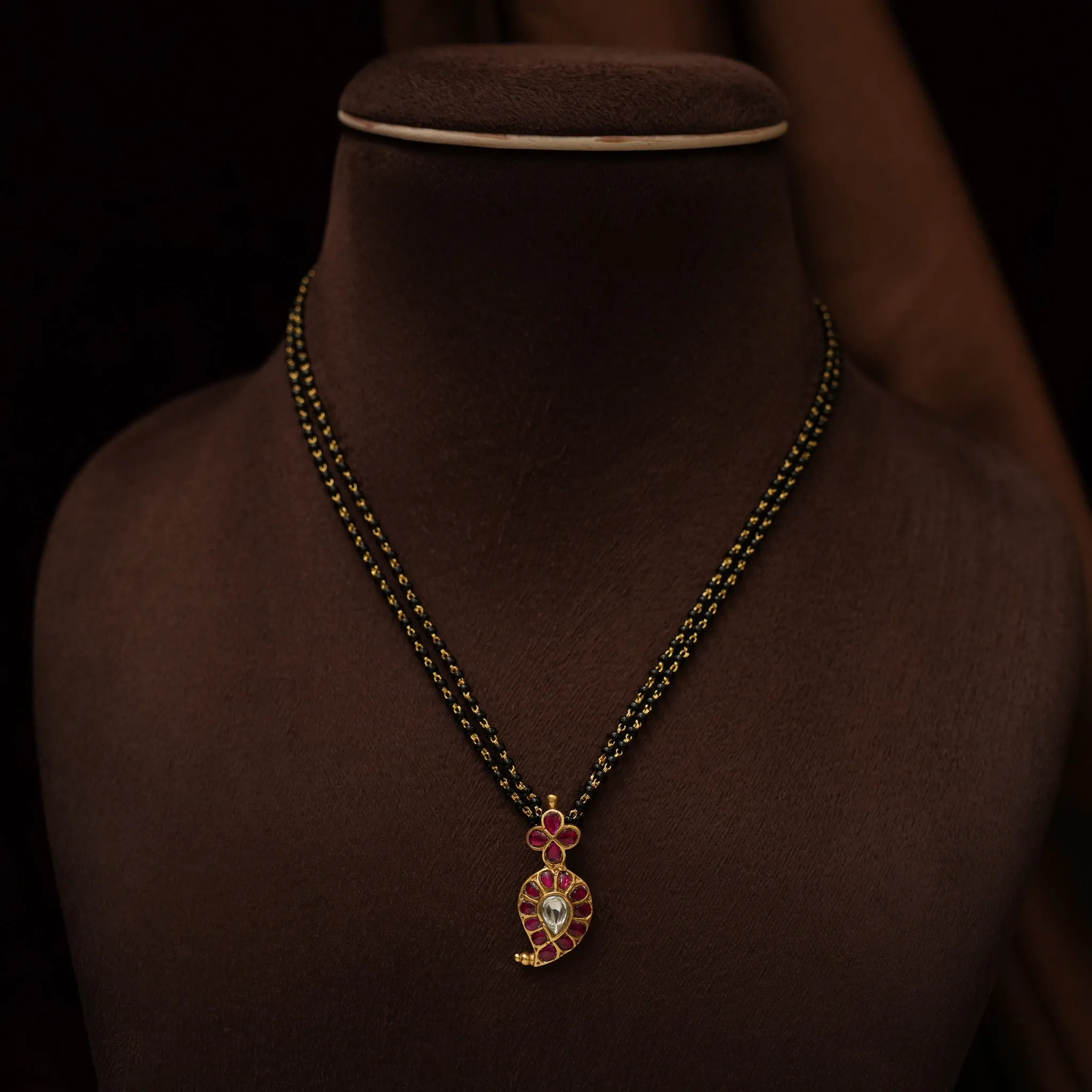 Rajani Antique Mangalsutra Necklace -Red