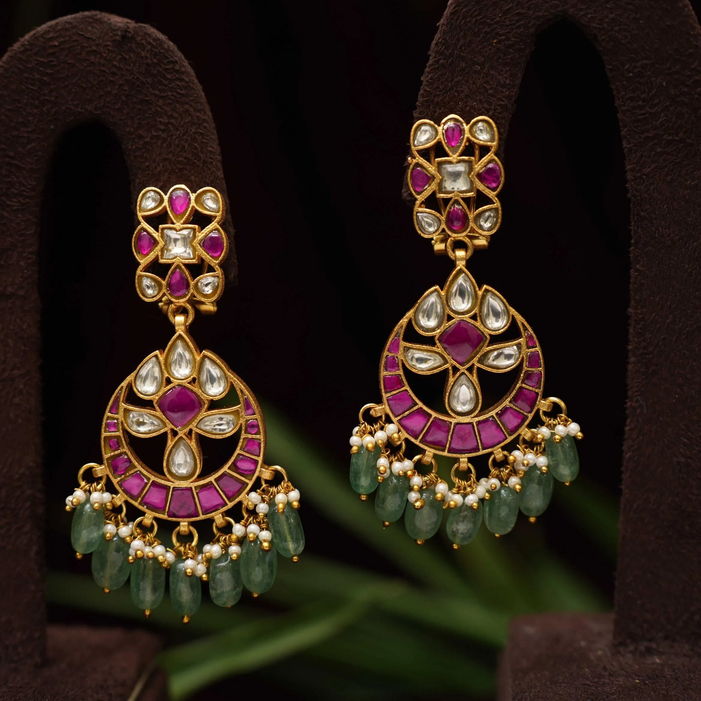 Rajivi Polki Chandbali Earrings - Rimli Boutique