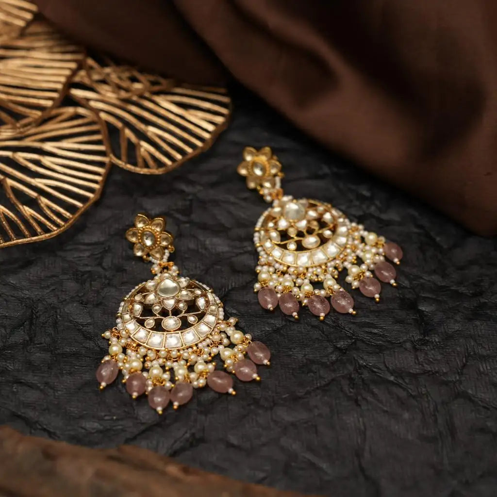 Ramhi Polki Chandbali Earrings