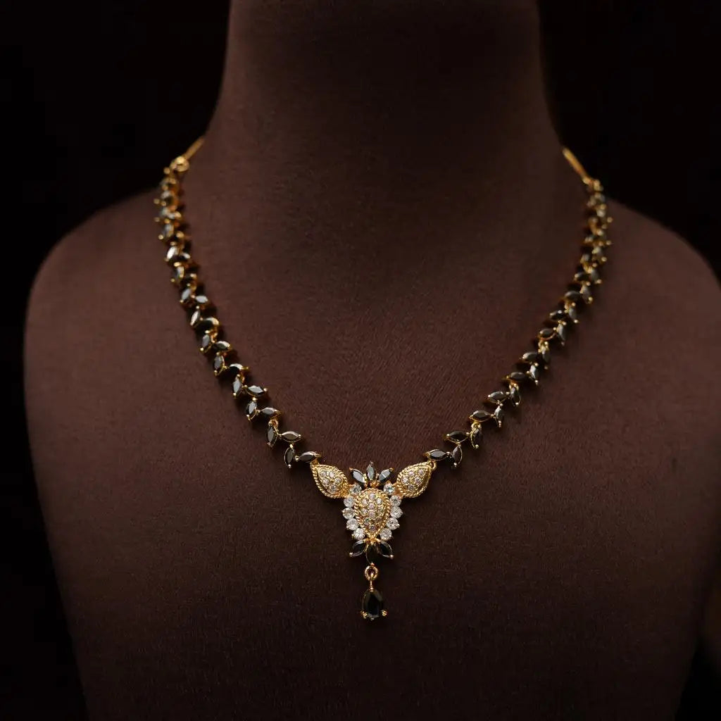 Ranjana Zircon Black Necklace