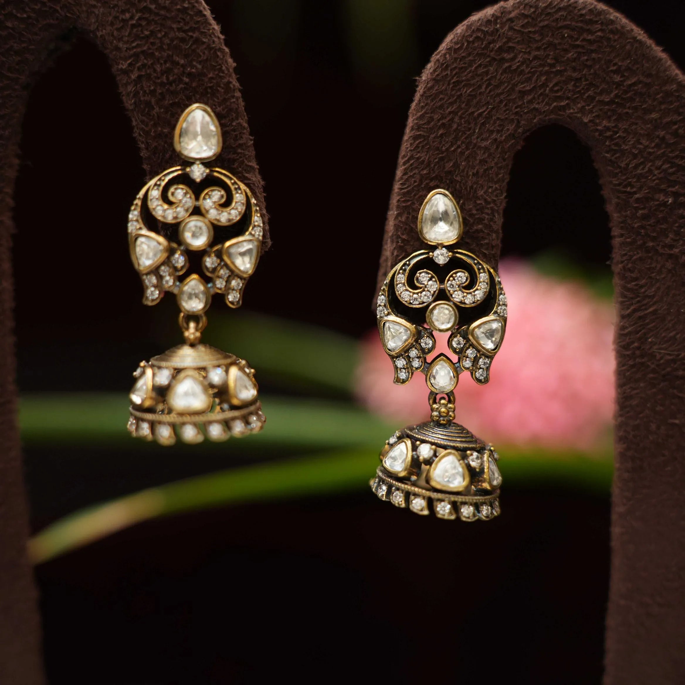 Adya Silver Victorian Jhumka Earrings