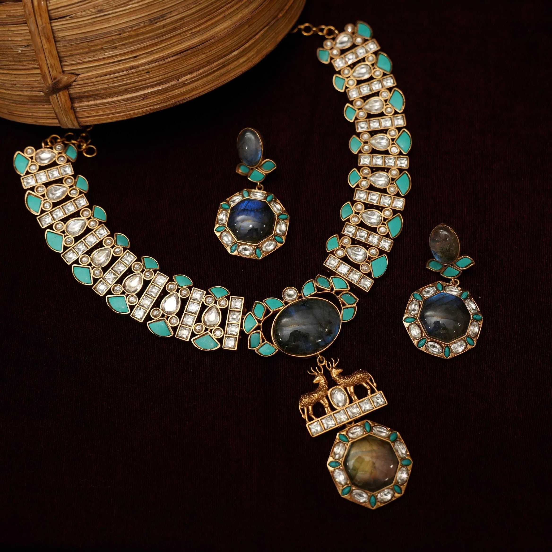 Ravy Victorian Necklace - Turquoise - Rimli Boutique