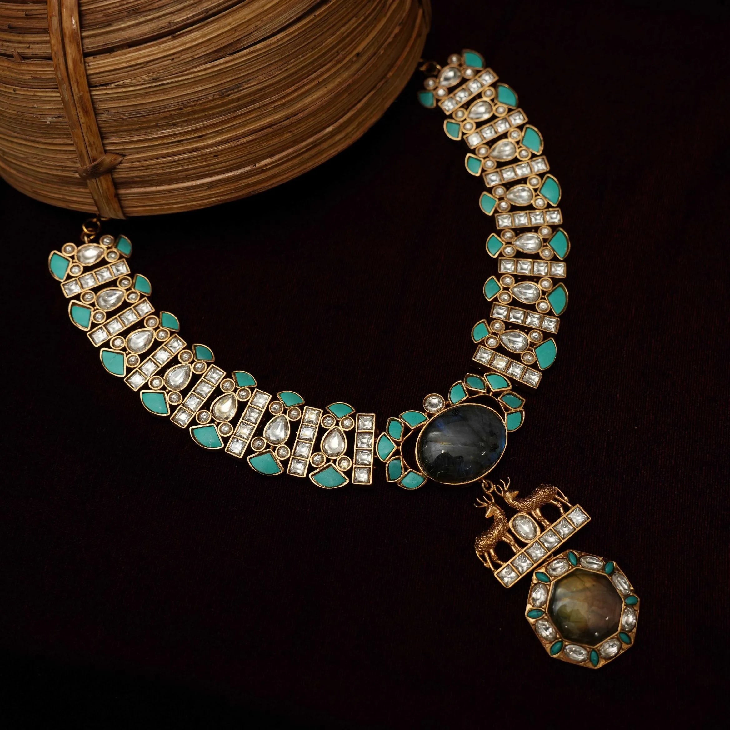 Ravy Victorian Necklace - Turquoise - Rimli Boutique