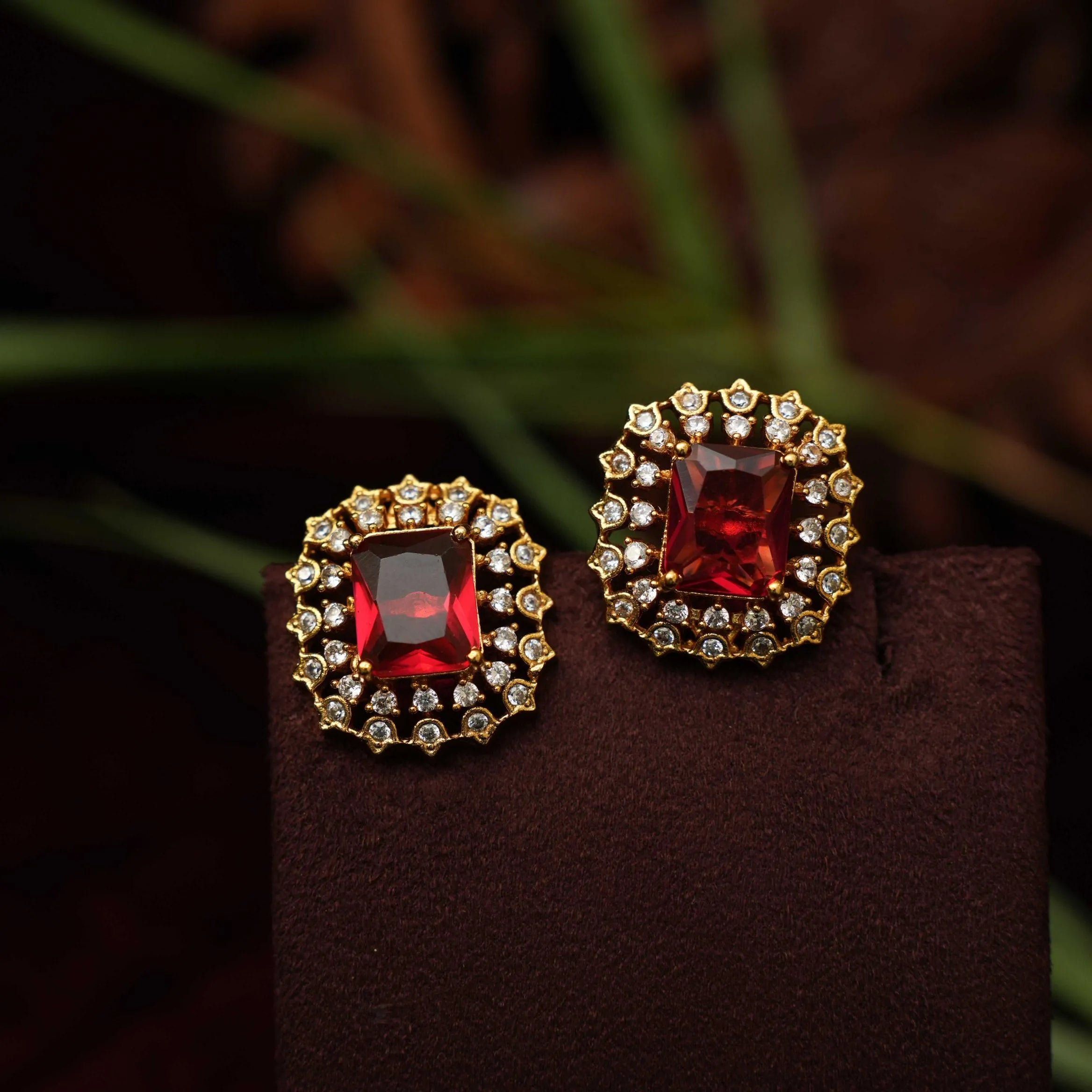 Rebaca Zircon Ear Stud - Red