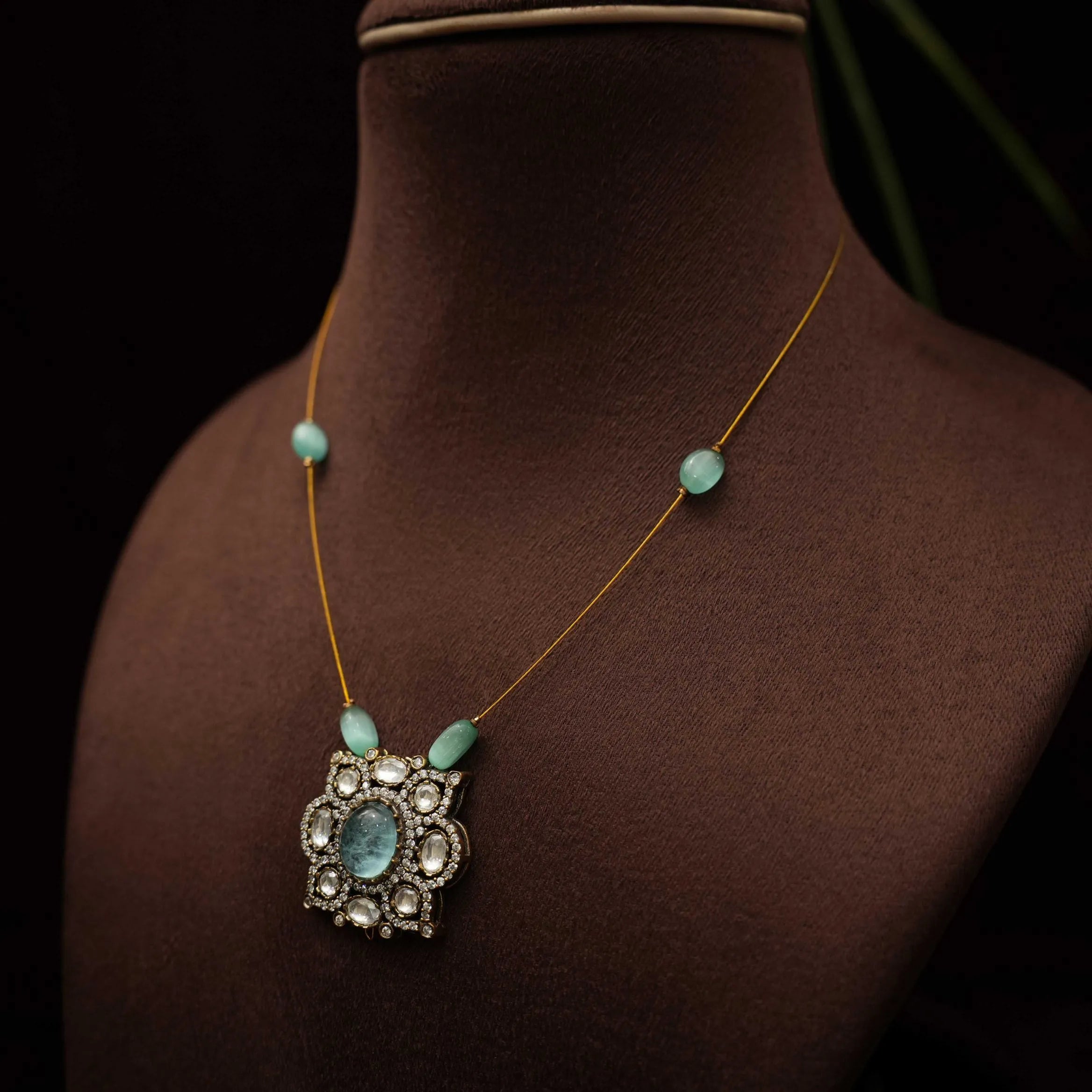 Reka Minimalistic Zircon Necklace - Pastel Blue