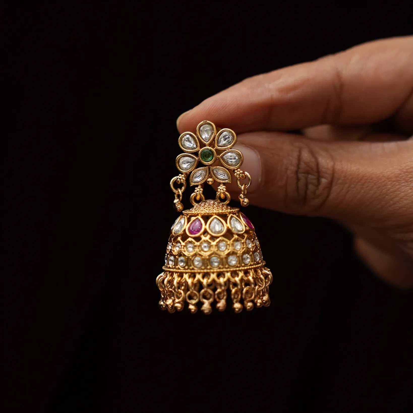 Reyna Antique Jhumka Earrings